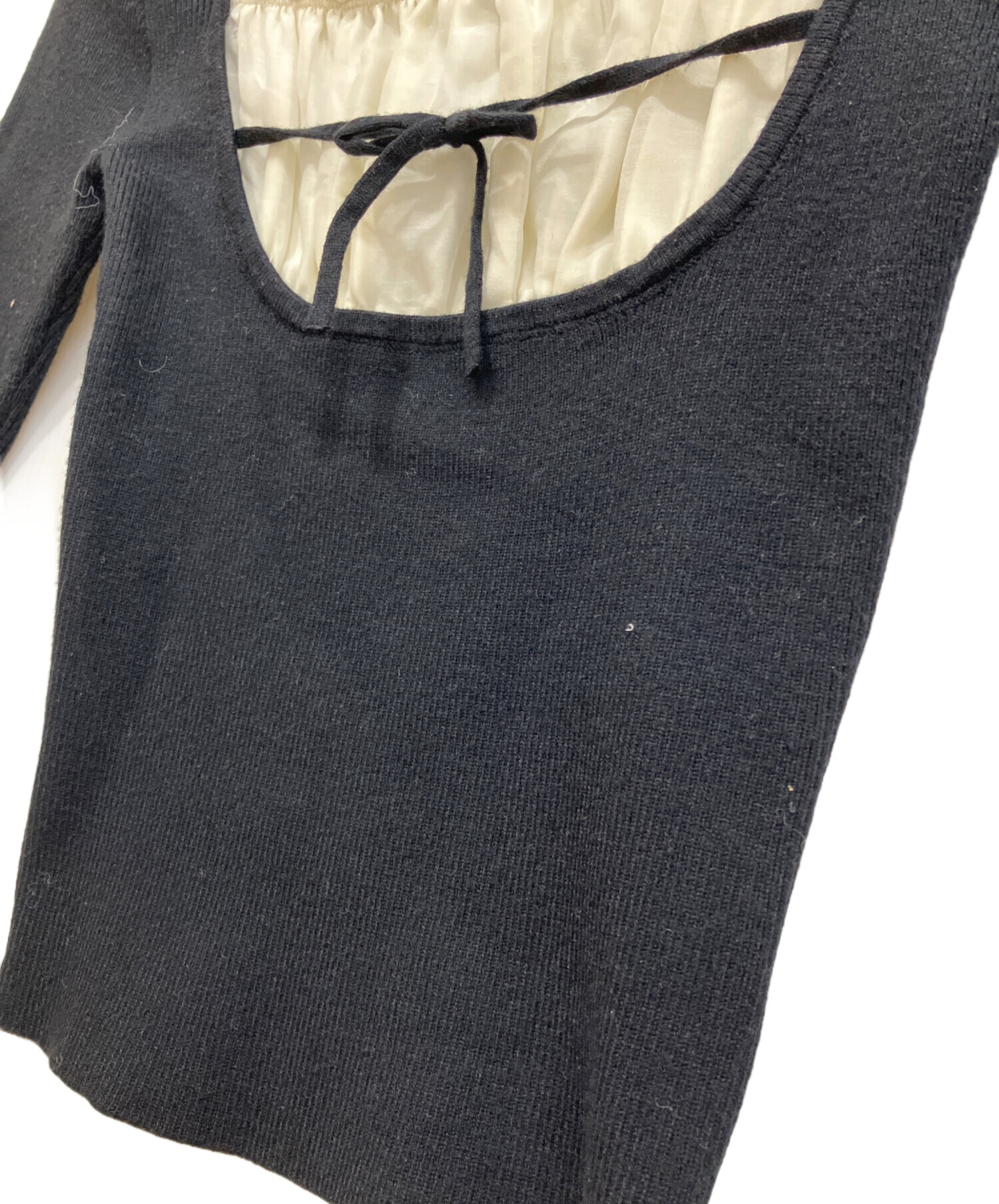 中古・古着通販】andmary (アンドマリー) Mew frill tops ブラック