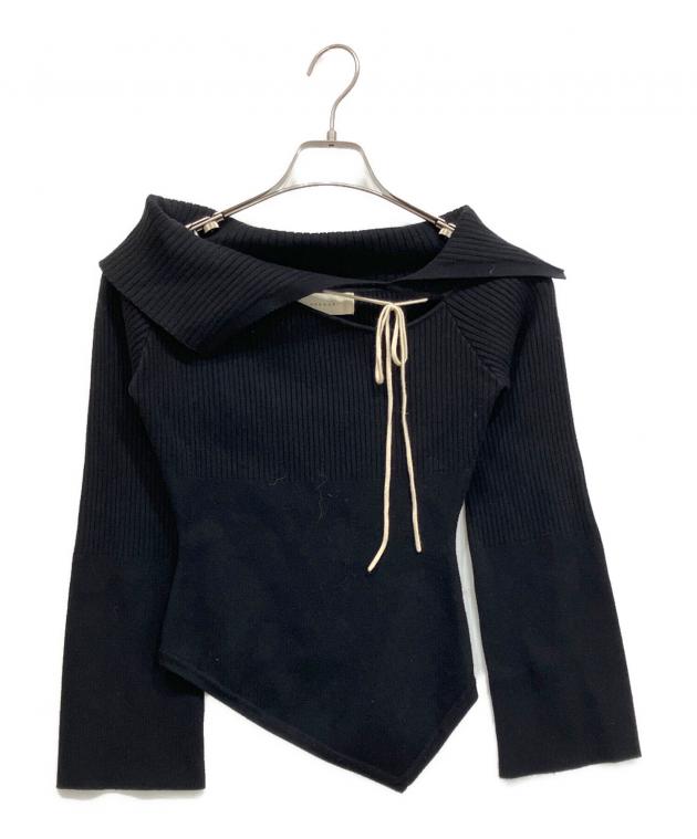 中古・古着通販】andmary (アンドマリー) Amari ribbon tops ブラック