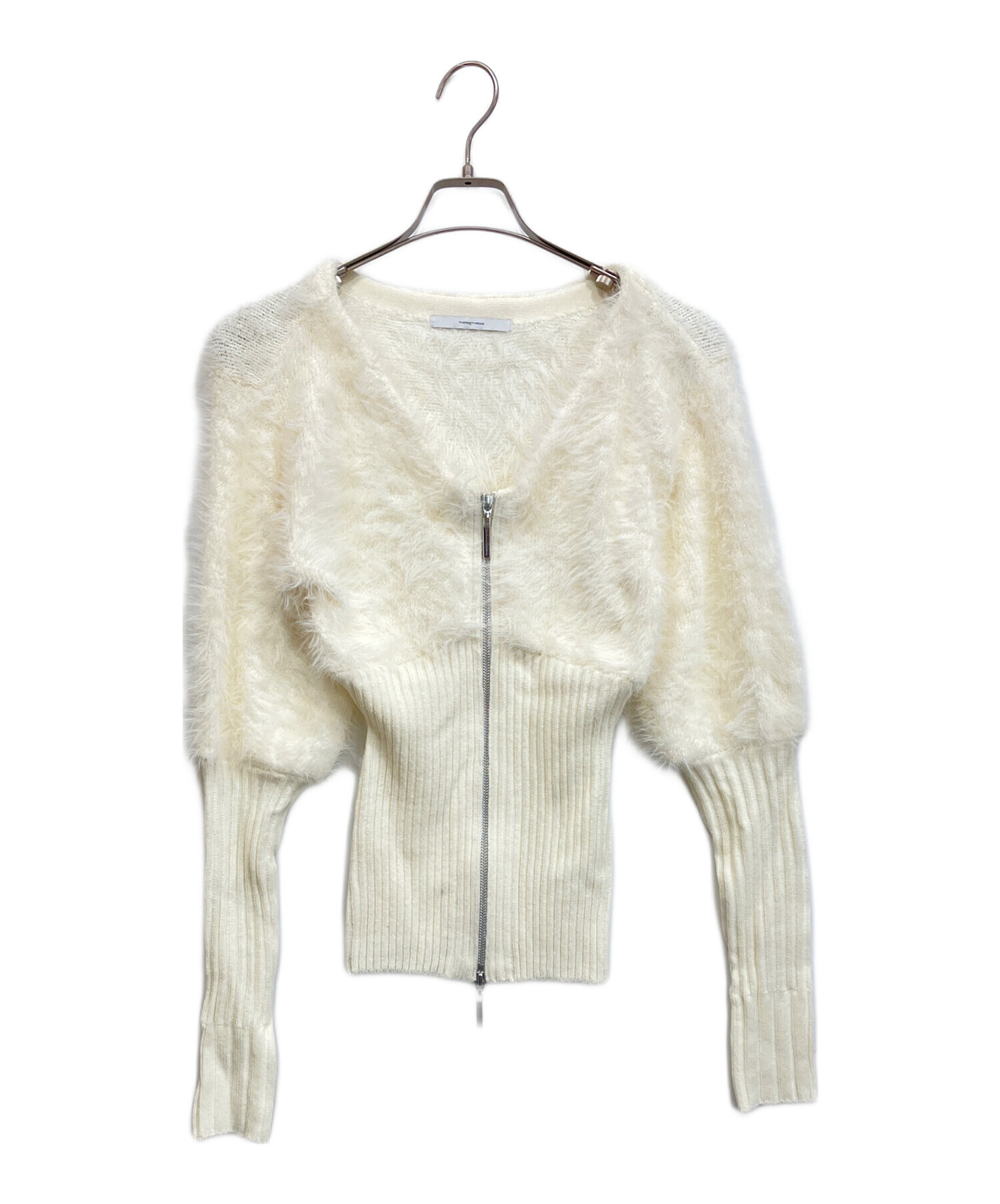 トップス THEREDTHREAD contrast zip knit hoodie 中古・古着通販】THEREDTHREAD (ザレッドスレッド) S contrast zip