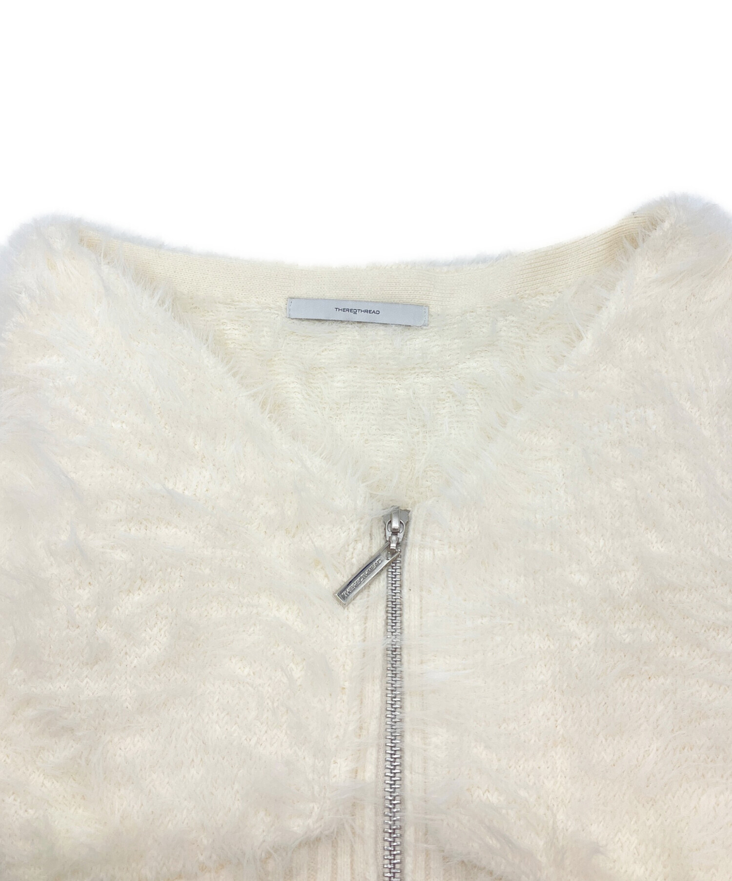 トップス THEREDTHREAD contrast zip knit hoodie 中古・古着通販】THEREDTHREAD (ザレッドスレッド) S contrast zip