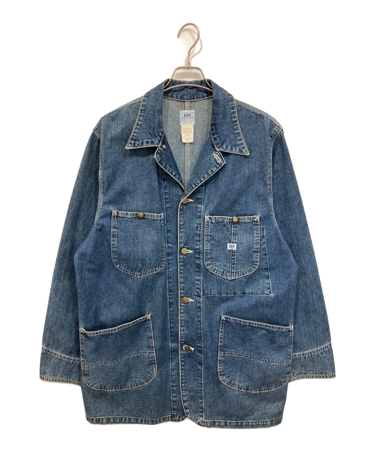 Lee ハウスタグ 91-J 復刻 カバーオール M 0412 裏地なし 90s 中古・古着通販】LEE (リー) 90S 復刻90-J カバーオール 0412 ブルー