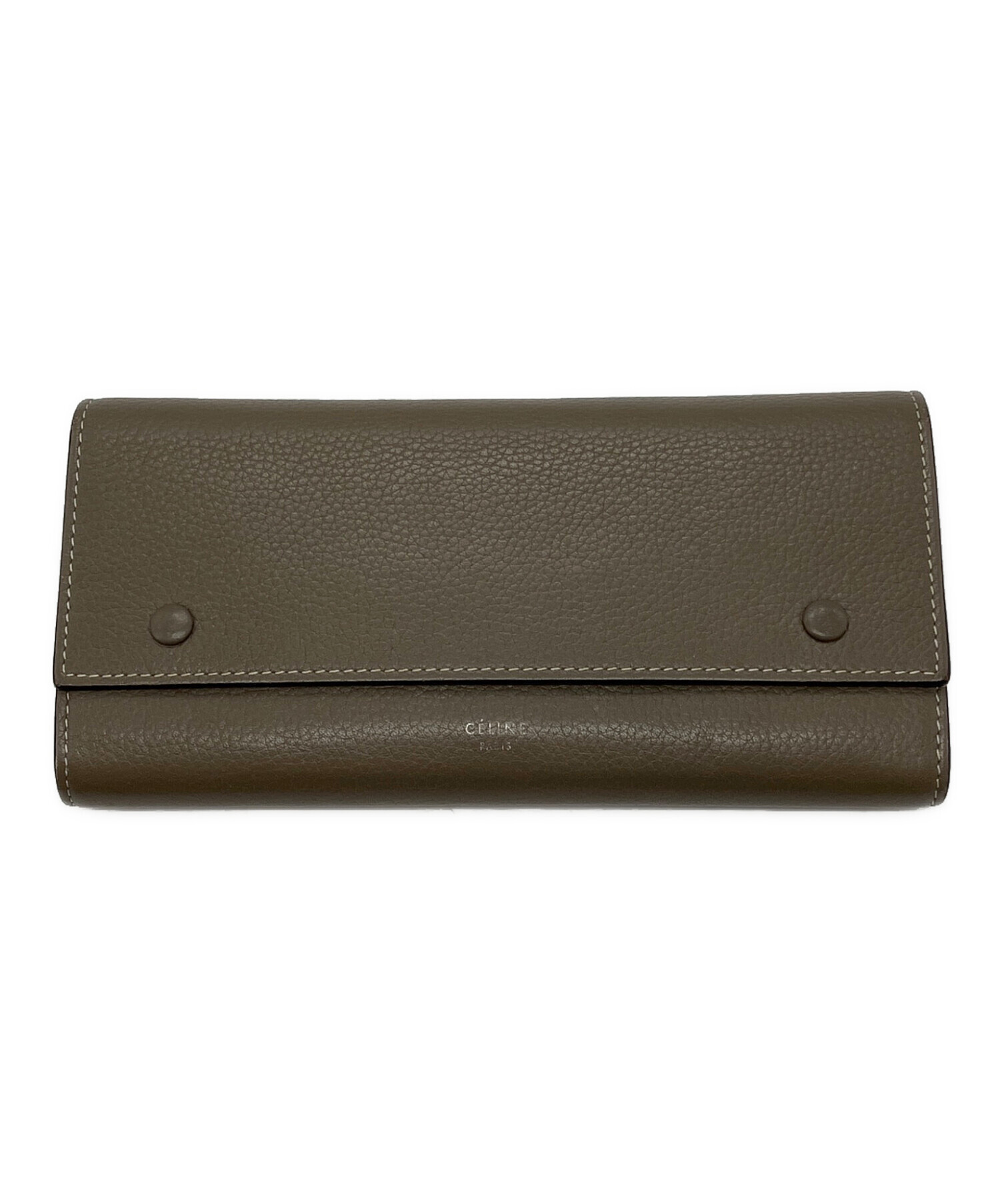 【美品】CELINE トリオンフ ラージ フラップウォレット 長財布 中古美品 中古・古着通販】CELINE (セリーヌ) ラージフラップウォレット 長財布