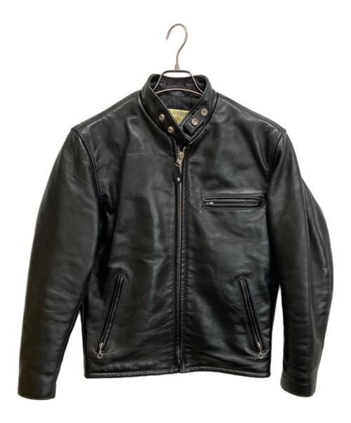 【美品】ビックサイズSchott ブラック 641HH ホースハイド 中古・古着通販】Schott (ショット) 641HH ホースハイド シングル