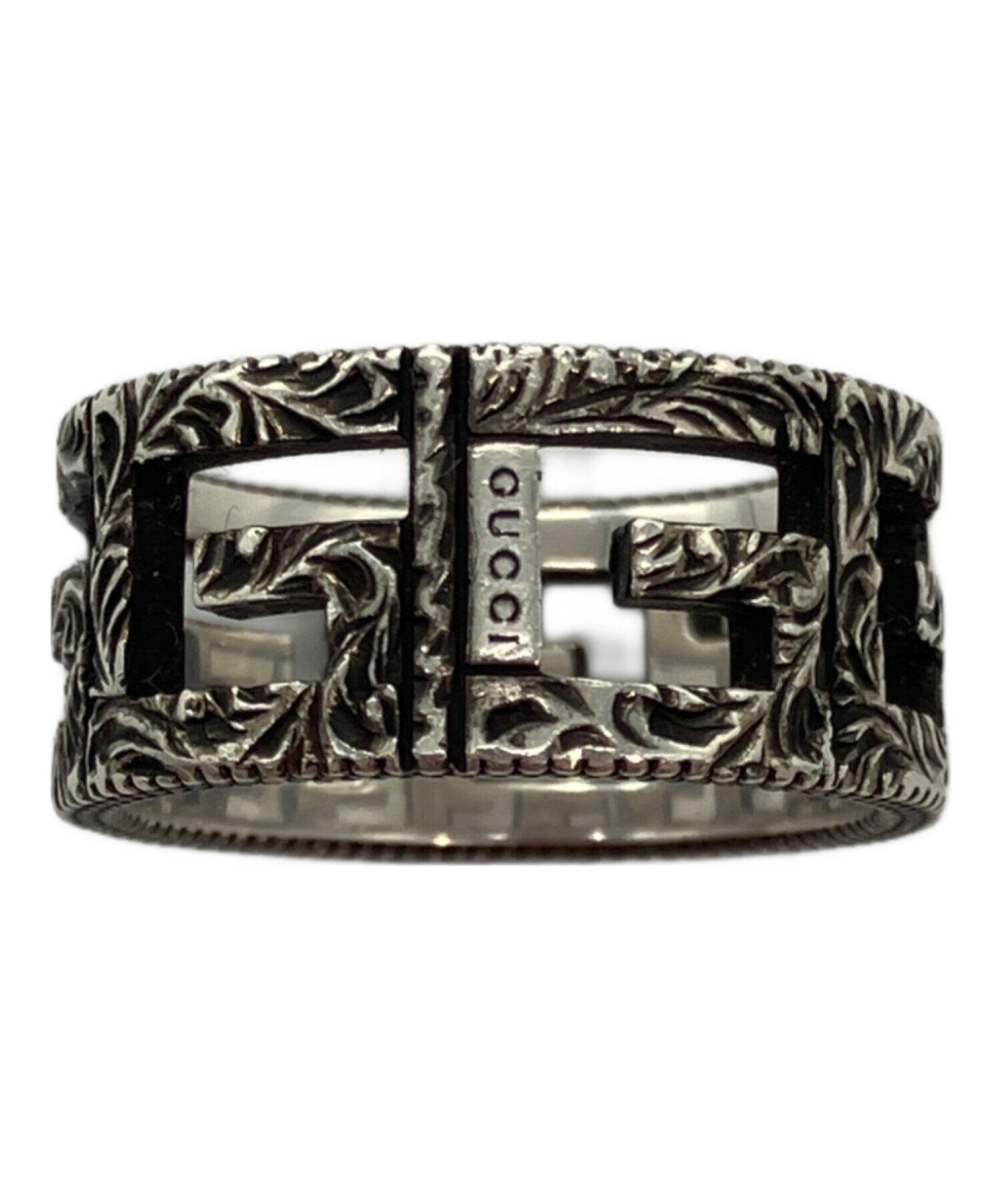 中古・古着通販】GUCCI (グッチ) スクエアG リング シルバー サイズ:18