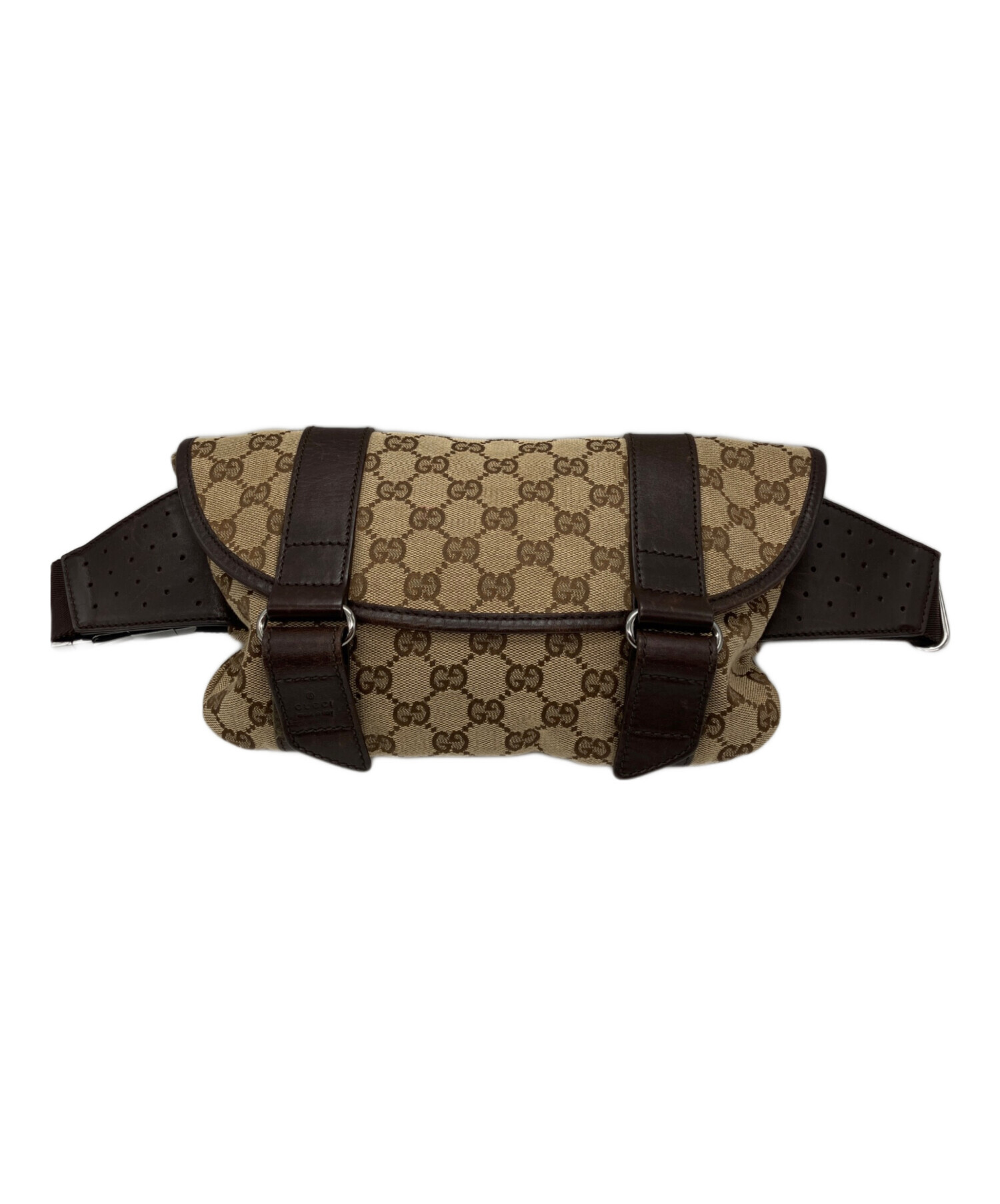 【GUCCI】ウエストポーチ　ボディバッグ　GGキャンバス　ブラウン 中古・古着通販】GUCCI (グッチ) GGキャンバス ウエストバッグ