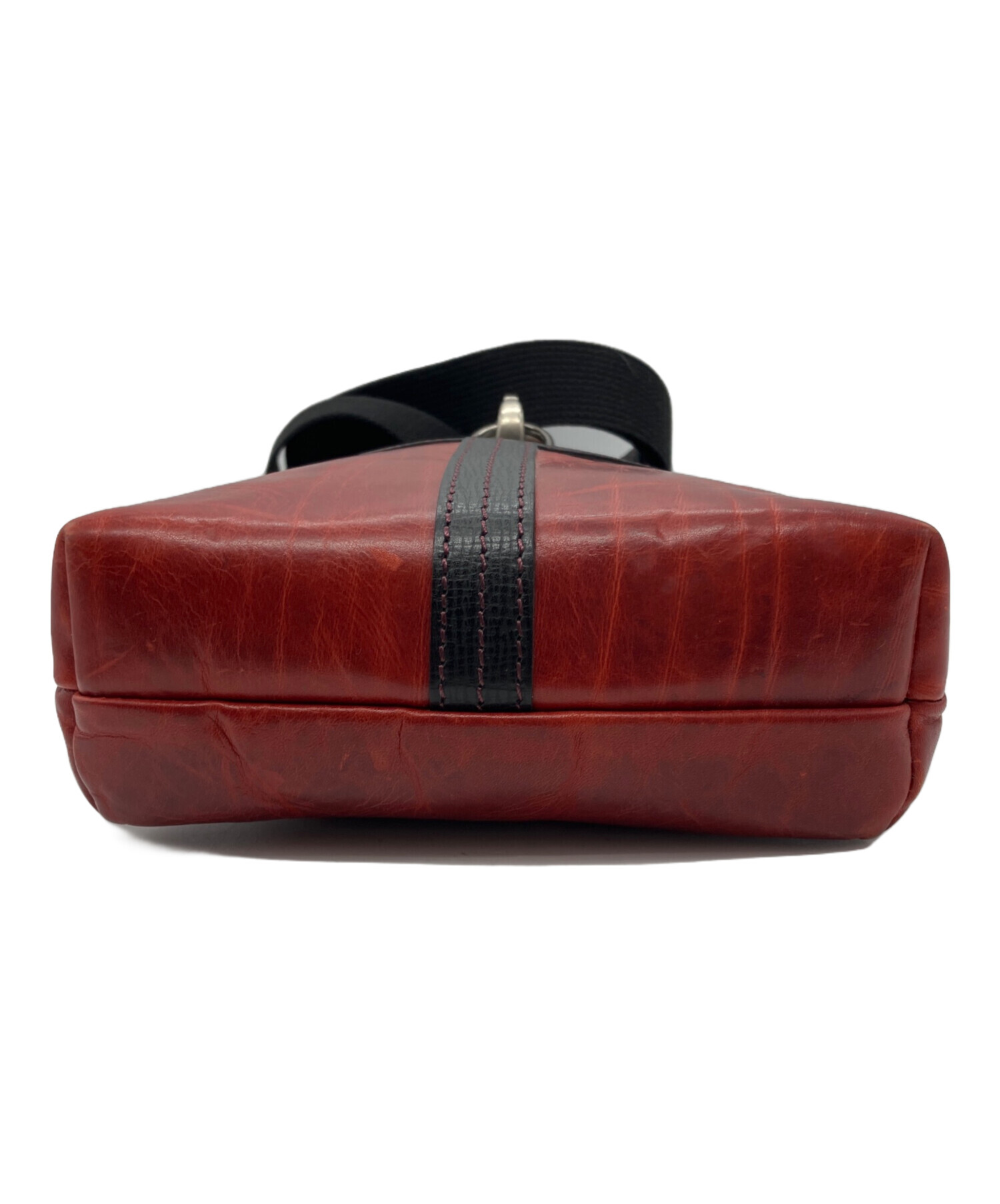 中古・古着通販】lin-ku (リンク) レザーショルダーバッグ レッド 