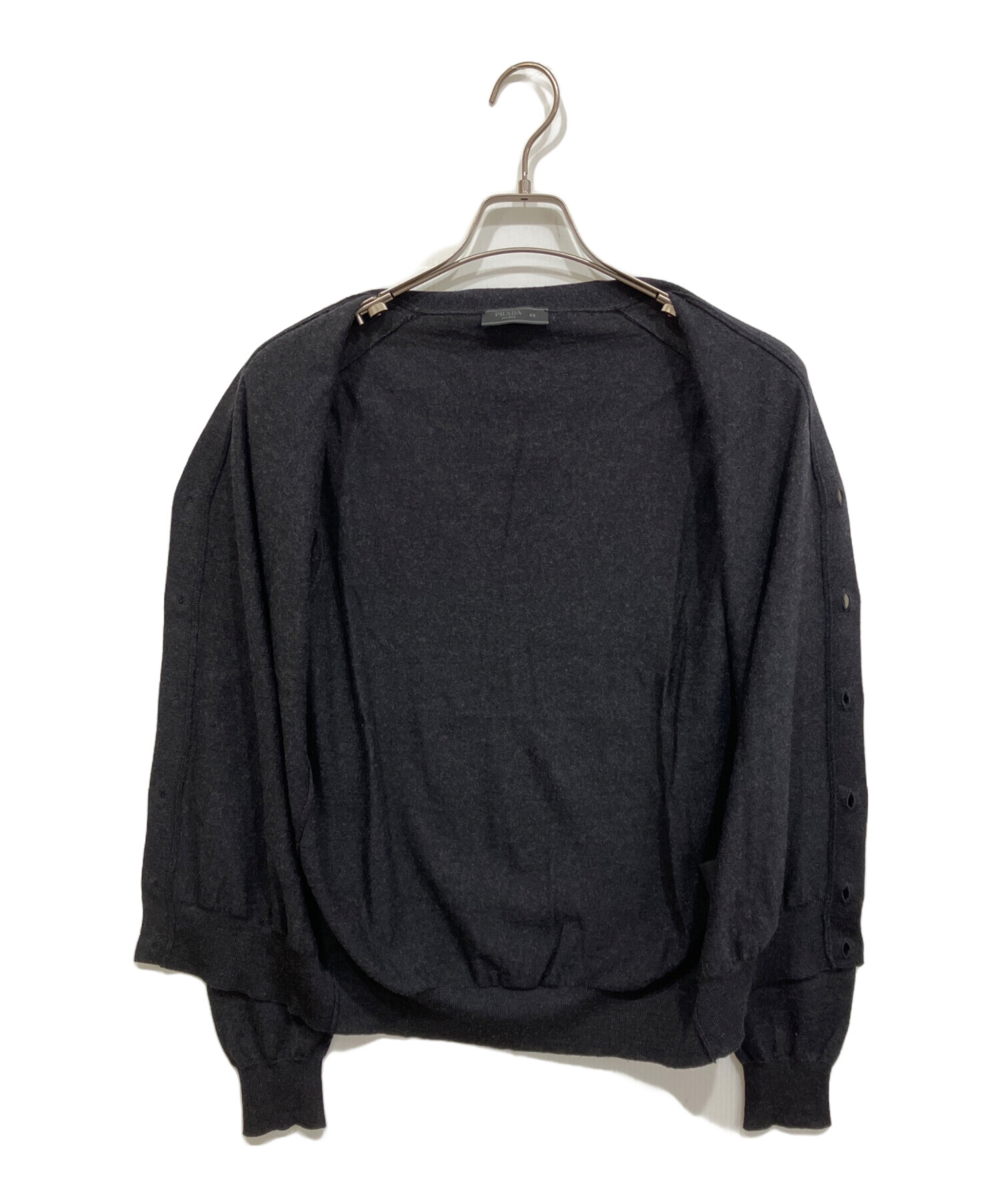 中古・古着通販】PRADA (プラダ) ウールカーディガン ブラック サイズ