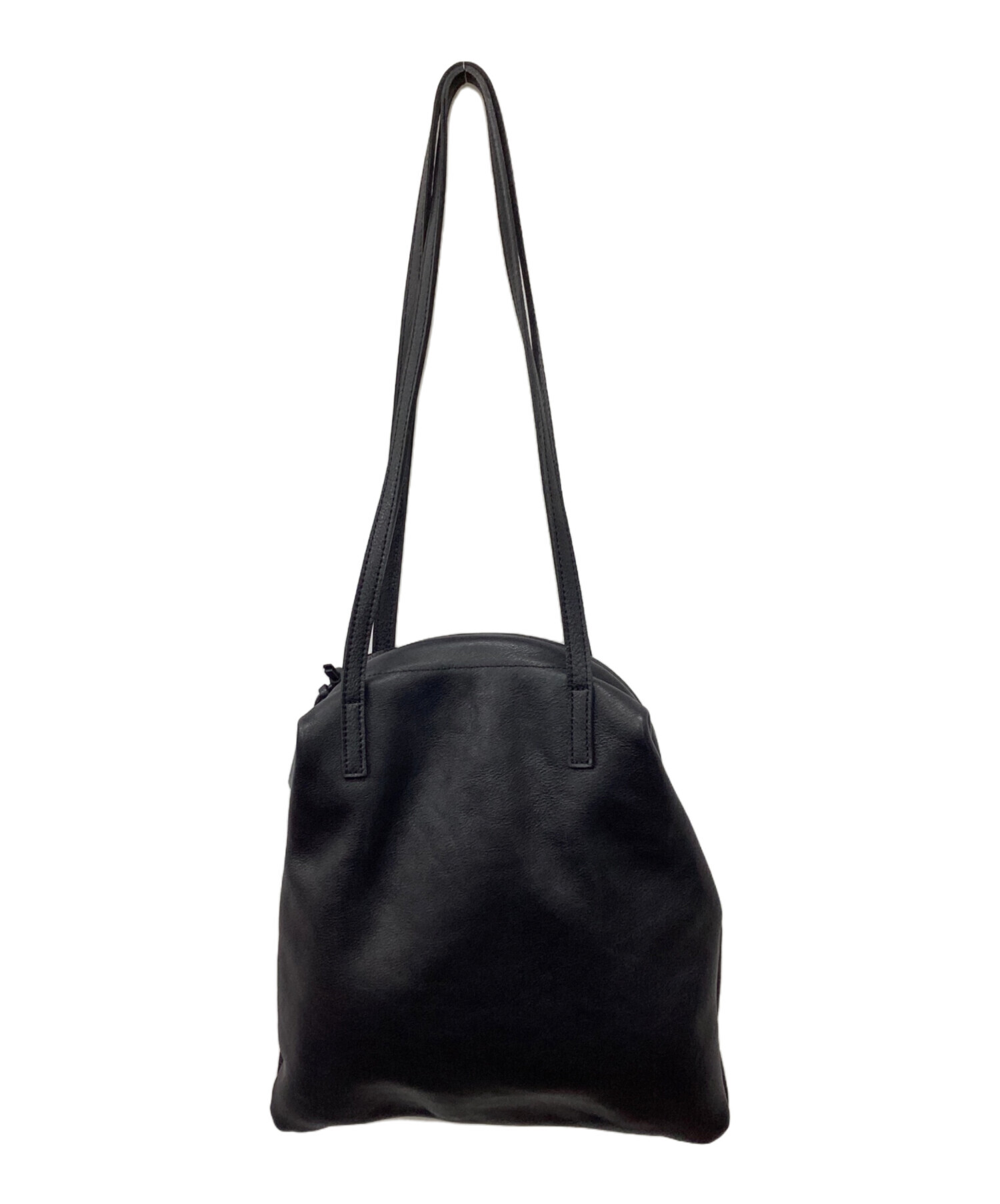 ポンタタ　ショルダーバッグレザー 中古・古着通販】pomtata (ポンタタ) レザーがま口ショルダーバッグ