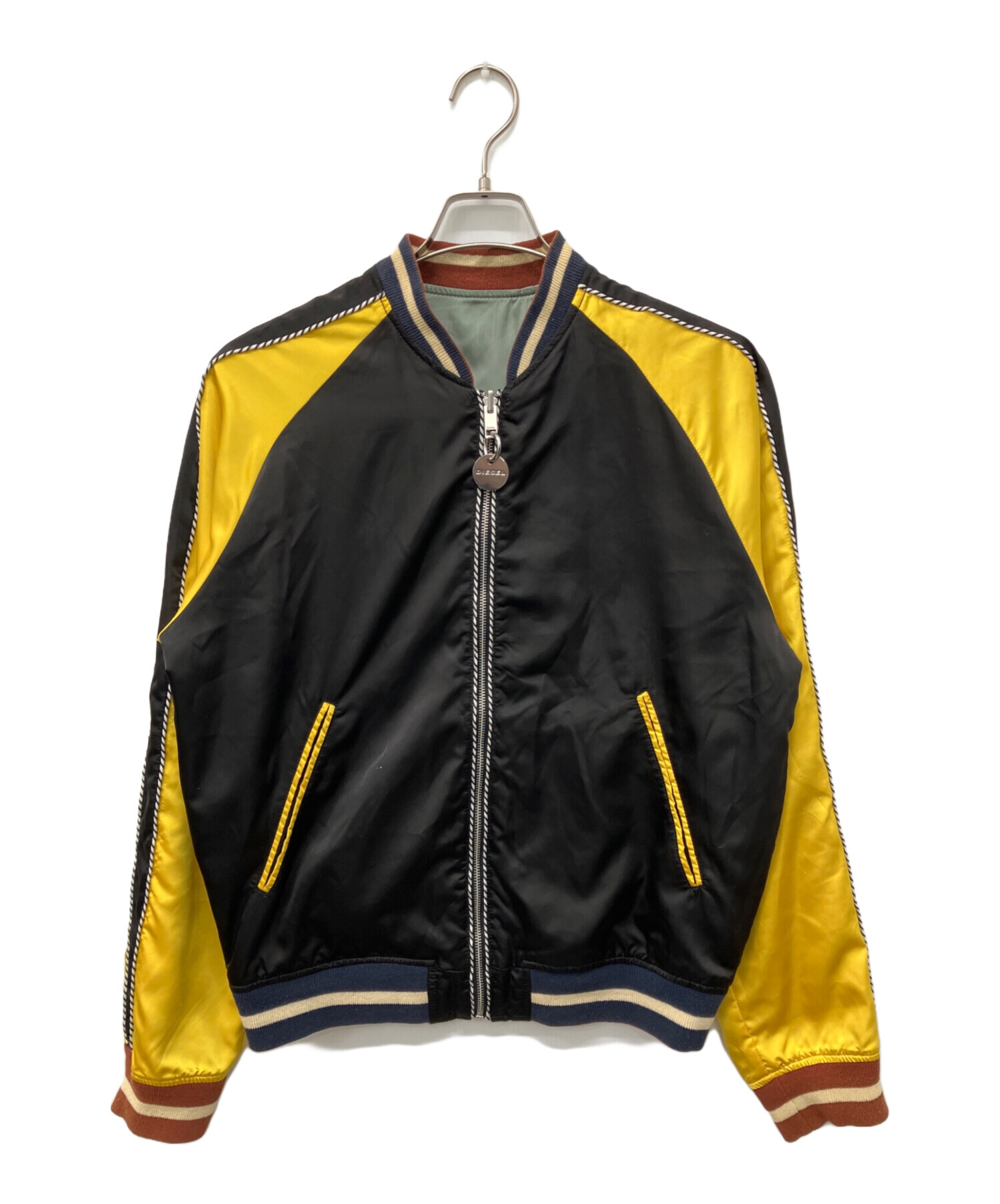 【新品未使用】DIESEL スカジャン ロゴ刺繍 中古・古着通販】DIESEL (ディーゼル) ホーク刺繍スカジャン グリーン