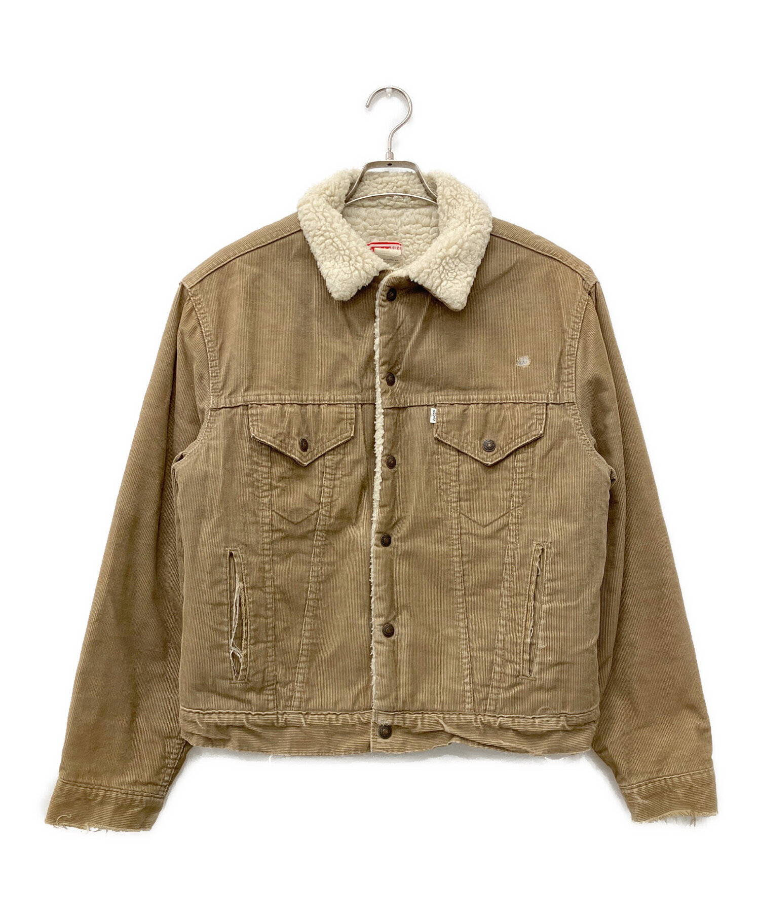 Levi's ジャケット USA製 ビンテージ 70S 80S ベージュ 中古・古着通販】LEVI'S (リーバイス) 70s白タグランチジャケット