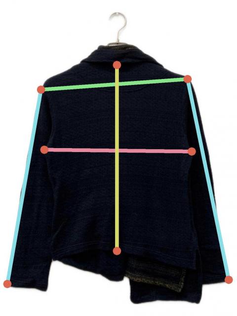 中古・古着通販】Y's (ワイズ) ジャガードニットジャケット ネイビー