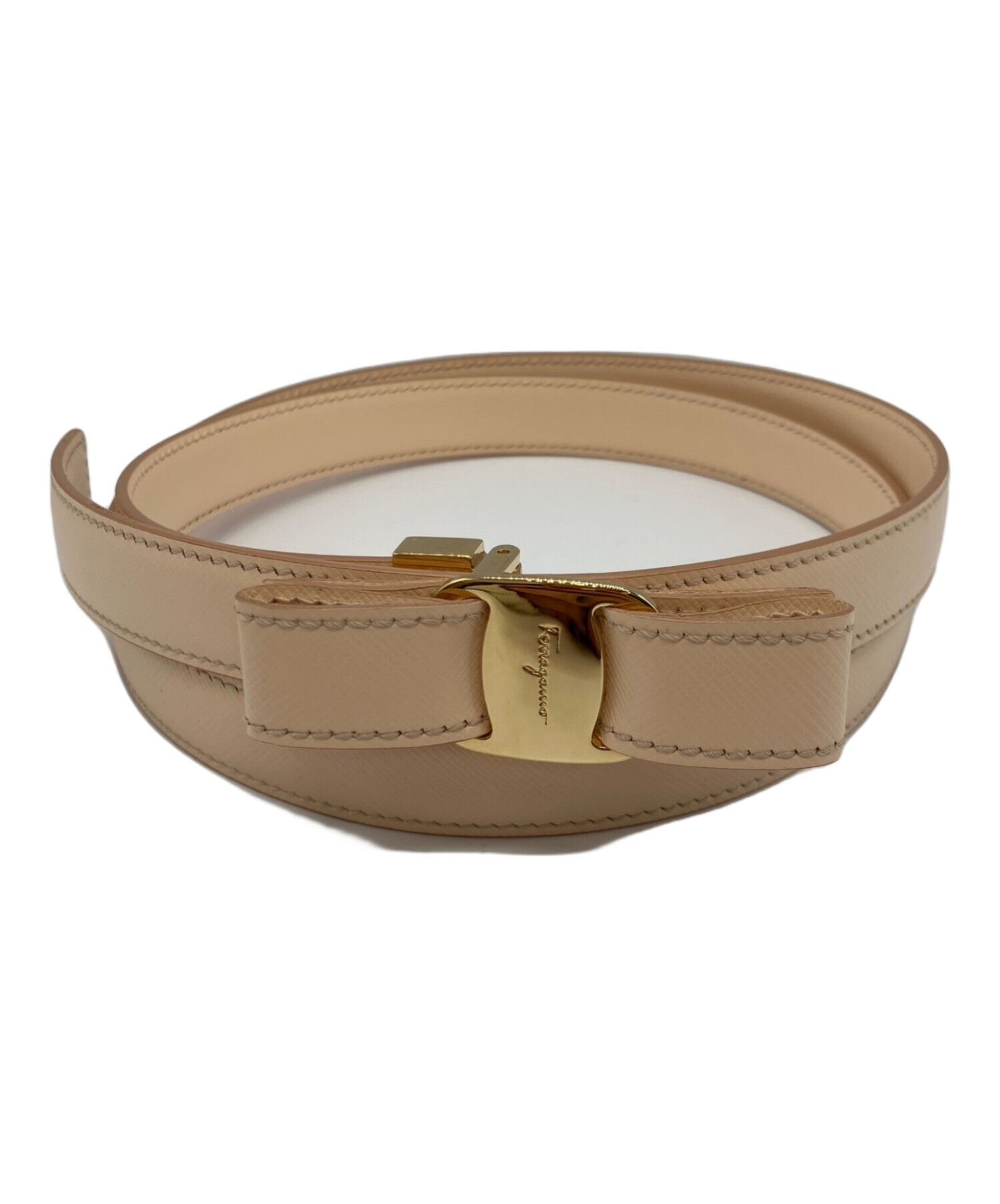 フェラガモ ヴァラ ベルト ベージュ Salvatore Ferragamo Beige Vara Bow Belt フェラガモ ヴァラ ベルト