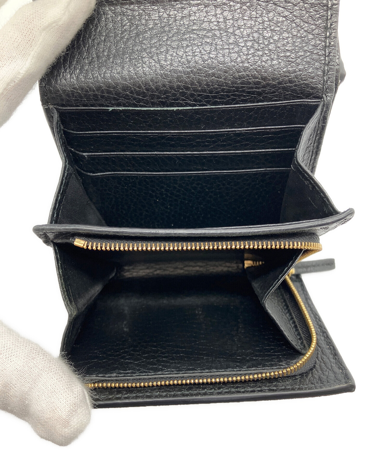 中古・古着通販】GUCCI (グッチ) コンパクトウォレット ブラック