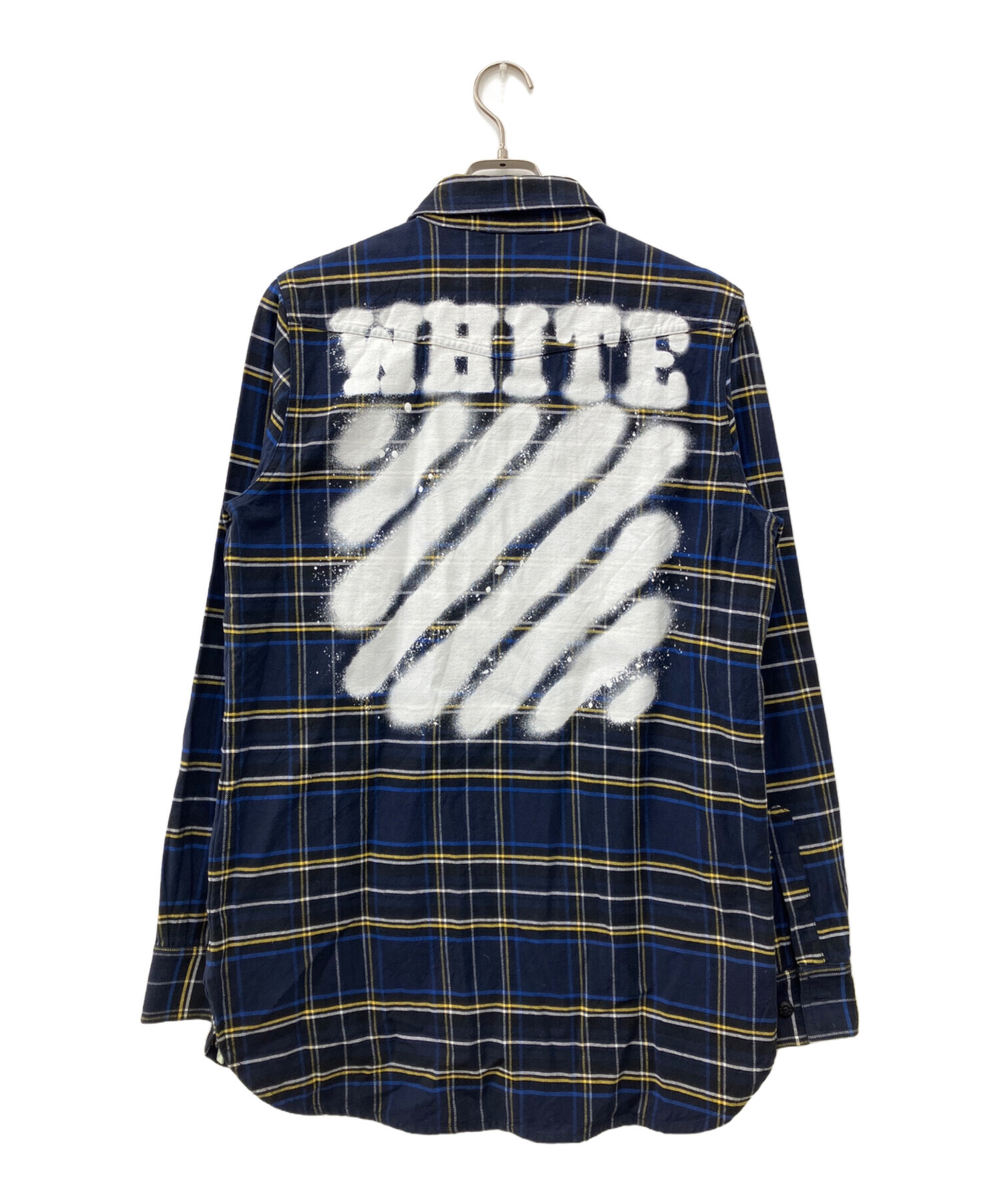 OFF-WHITE オフホワイト 17SS DIAG SPRAY CHECK SHIRT ロゴプリント 