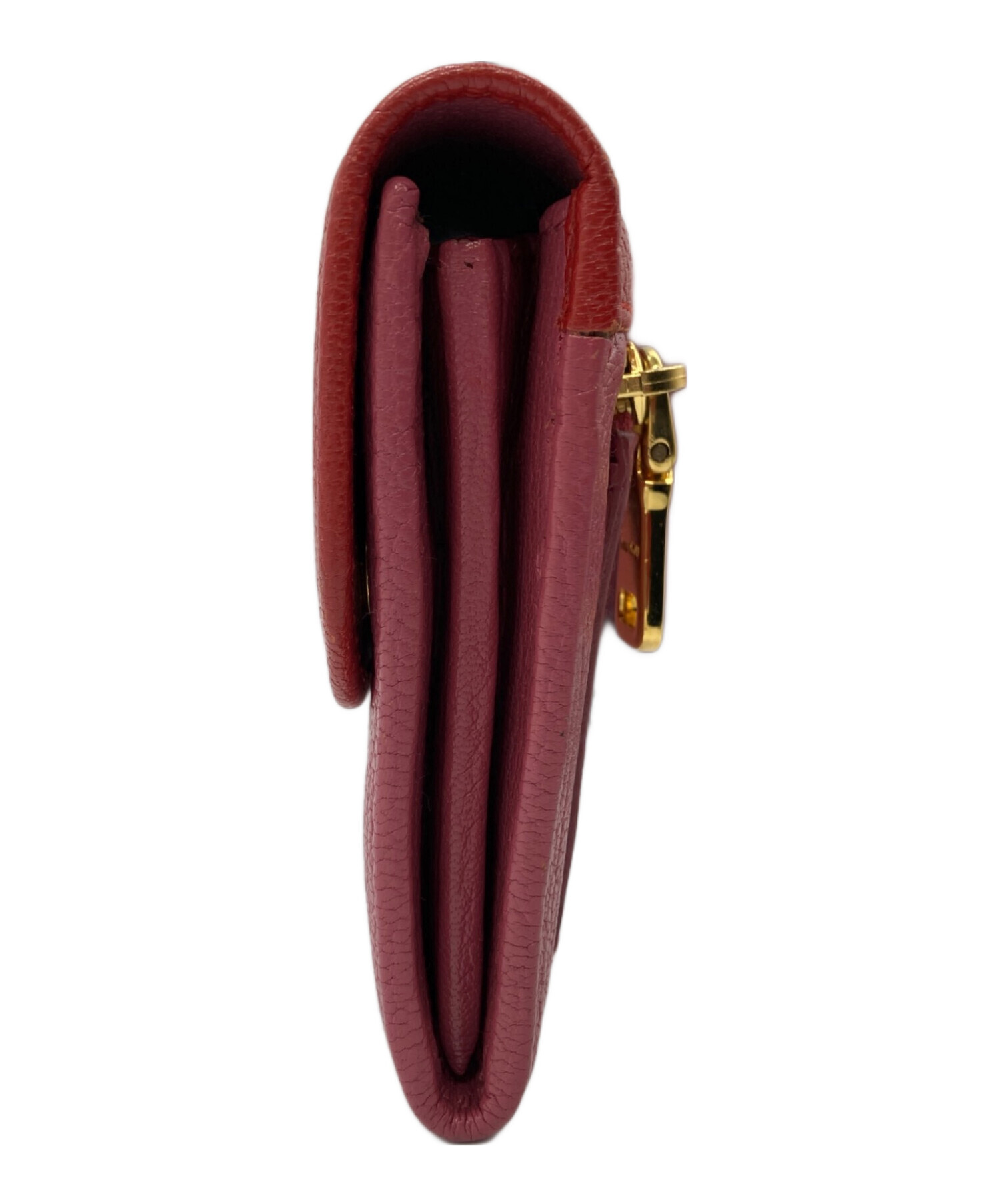 miumiu 長財布 エナメル リボン シンプル 赤 #c8027BSG MIU MIU 