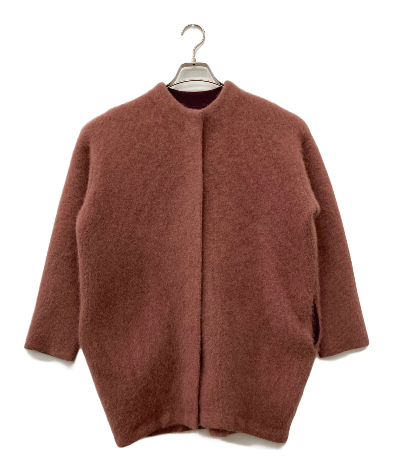 エレンディーク ラクーンミックスカーディガン ELENDEEK ブラウン　ブルー 中古・古着通販】ELENDEEK (エレンディーク) ラクーンMIXカーディガン