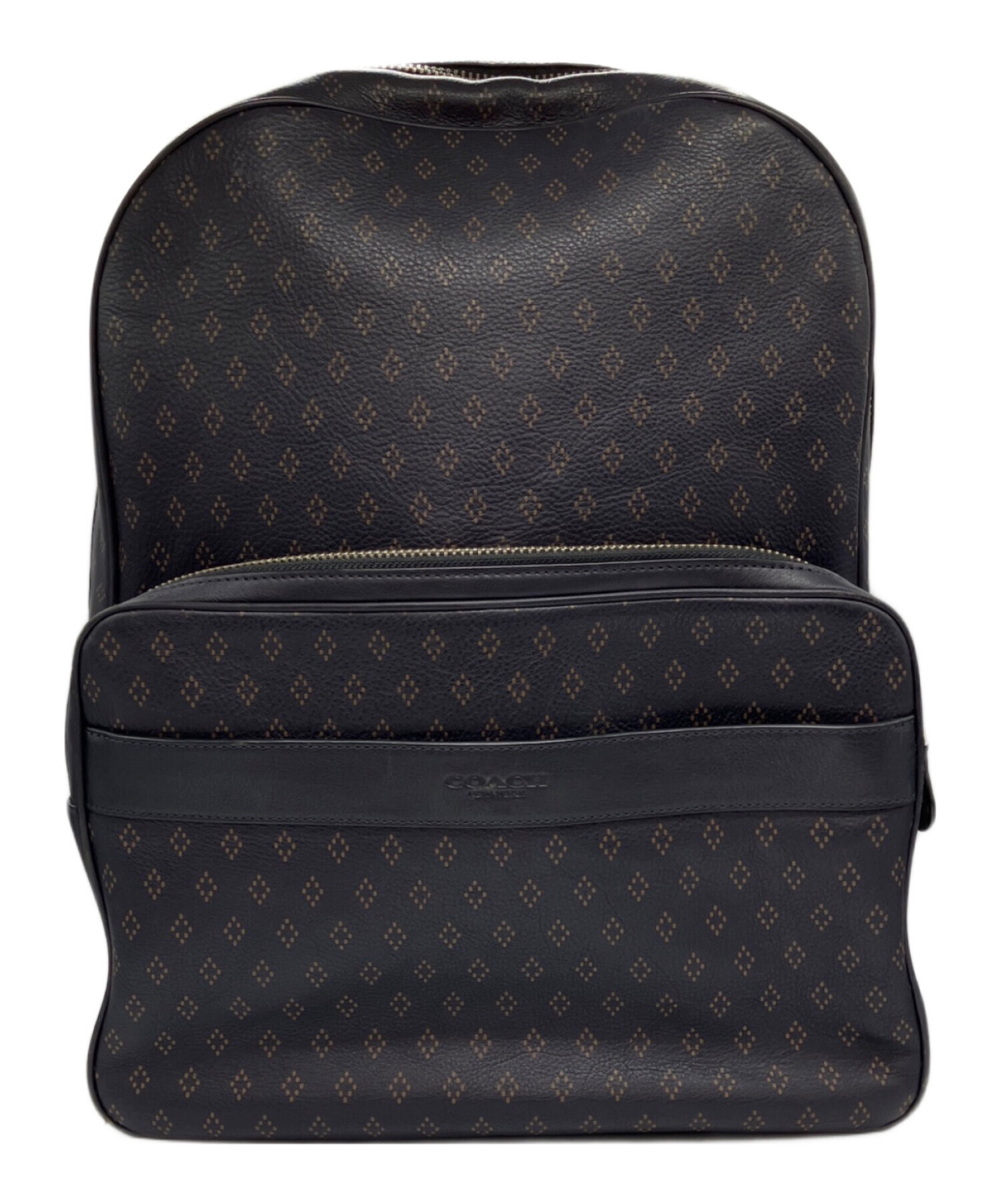 中古・古着通販】COACH (コーチ) プリンテッドレザーリュック ネイビー