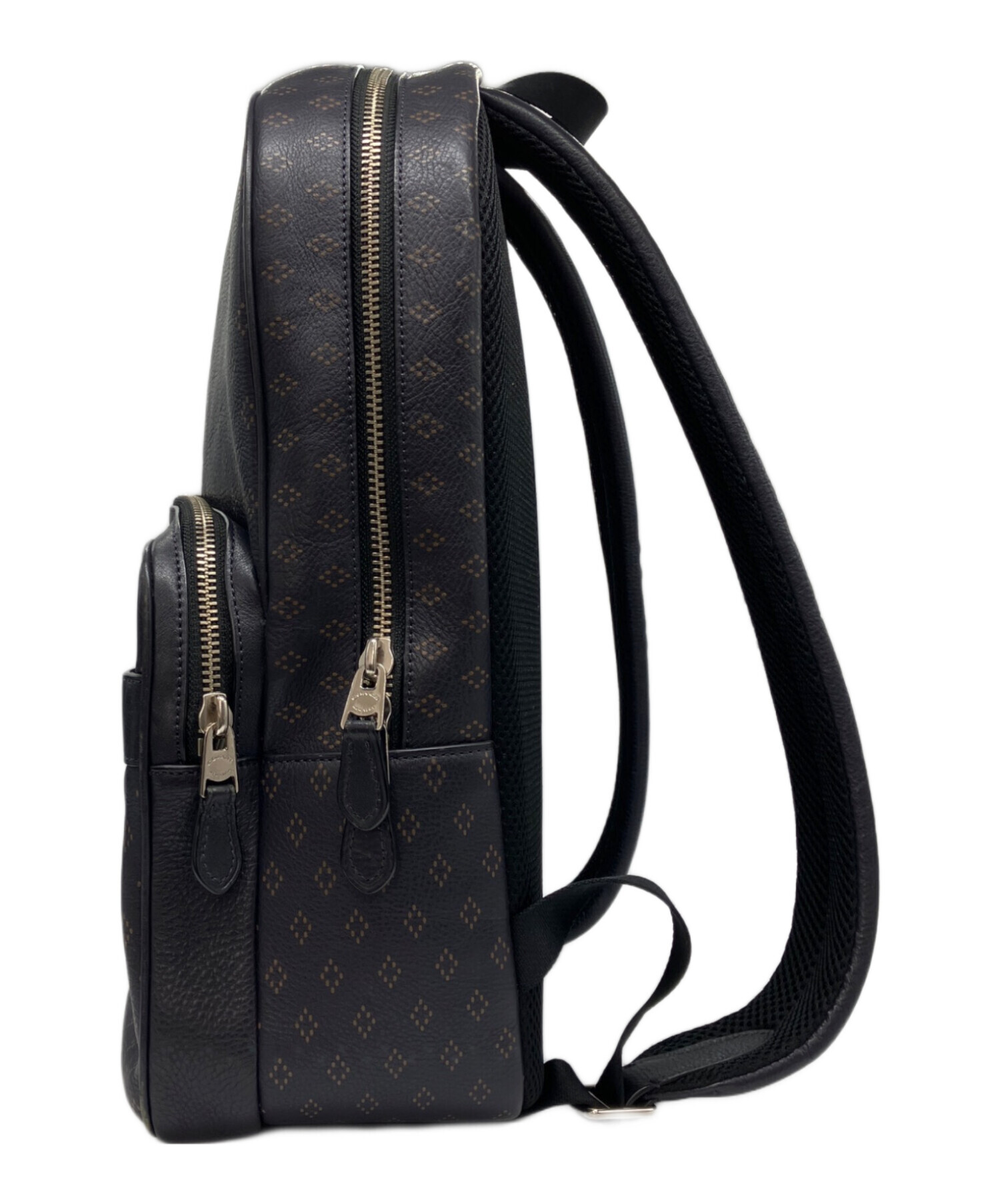 中古・古着通販】COACH (コーチ) プリンテッドレザーリュック ネイビー