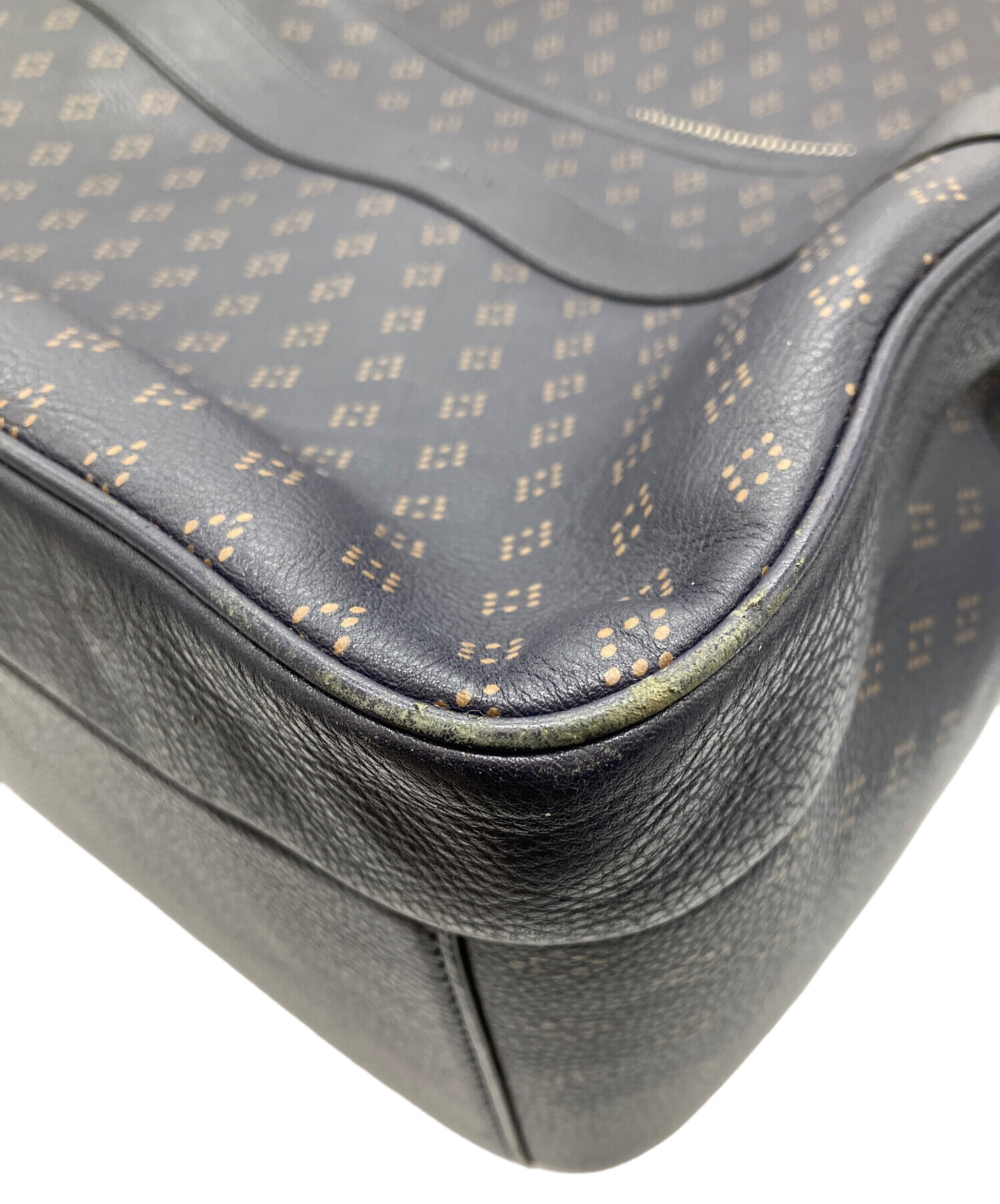 中古・古着通販】COACH (コーチ) プリンテッドレザーリュック ネイビー