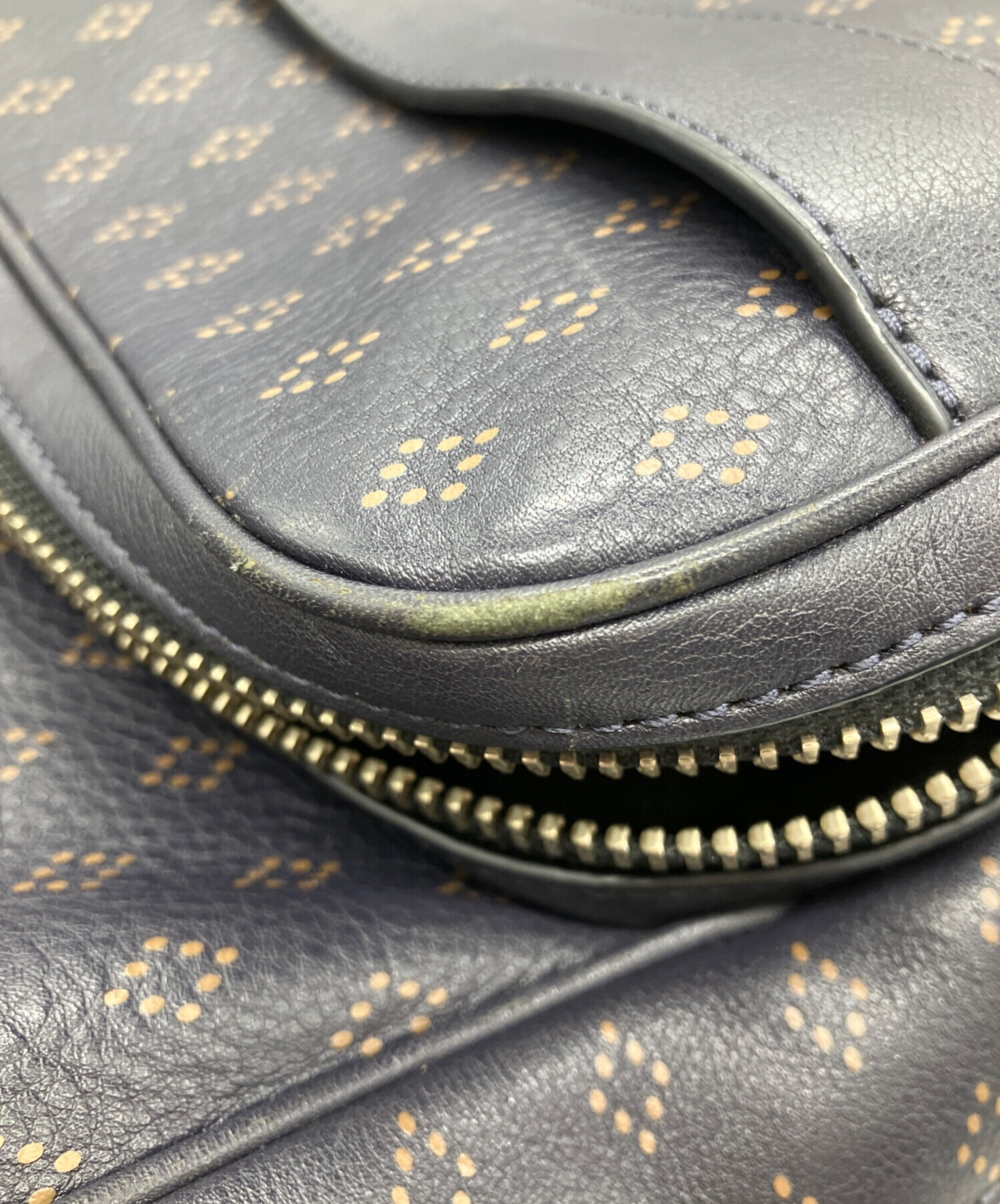 中古・古着通販】COACH (コーチ) プリンテッドレザーリュック ネイビー 