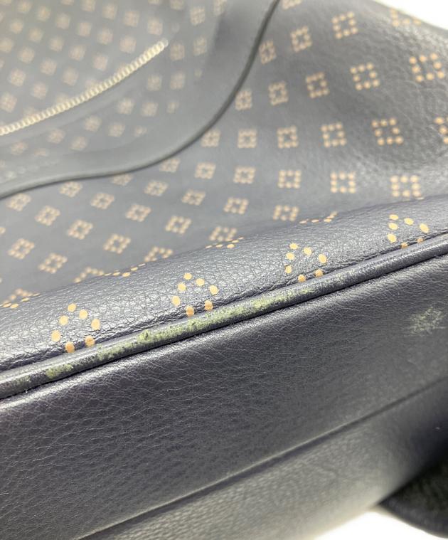 中古・古着通販】COACH (コーチ) プリンテッドレザーリュック ネイビー