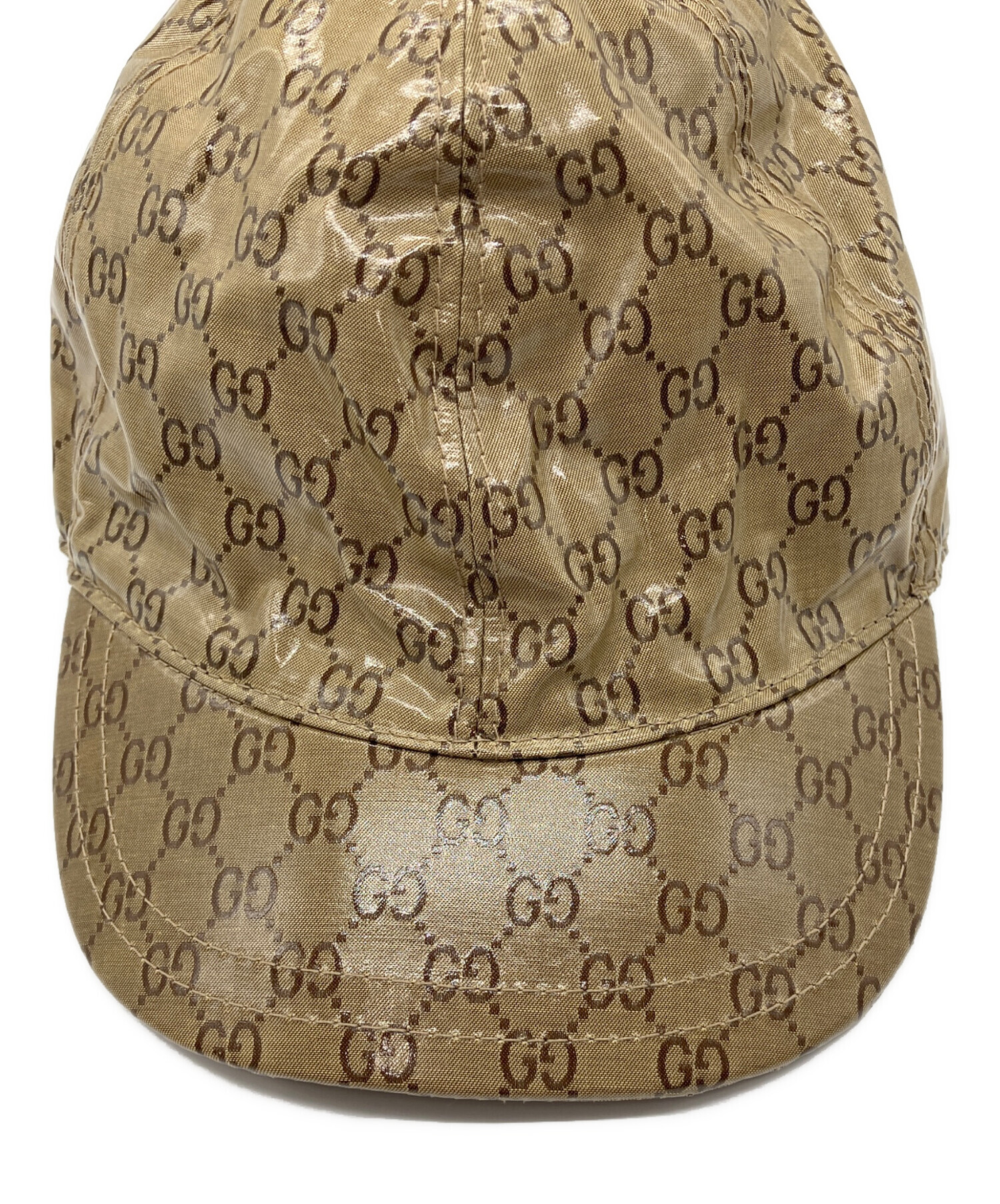 美品確実正規品レア品　日本限定GUCCIキャップ 中古・古着通販】GUCCI (グッチ) GGクリスタルPVCキャップ ブラウン