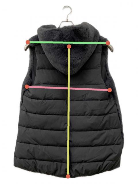 中古・古着通販】Aga (アーガ) 切替フーデットファーベスト グレー