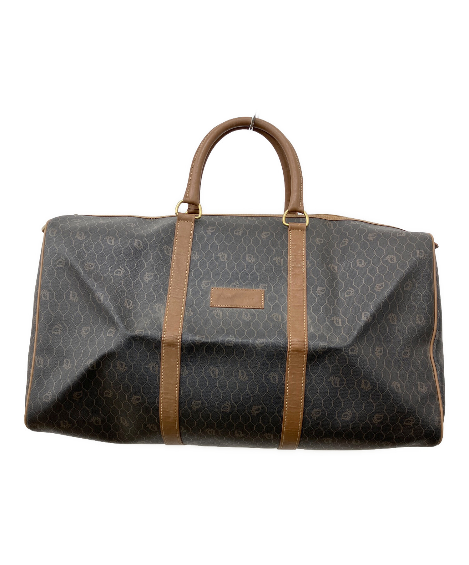 Dior ハニカム　ボストンバッグ　カデナ付き　ブラウン 中古・古着通販】Christian Dior (クリスチャン ディオール) ハニカム