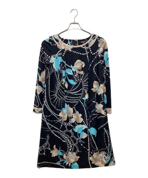 美品　LEONARD レオナール　シルクウール　ワンピース 美品 LEONARD レオナール シルクウール ベルト ワンピース - メルカリ