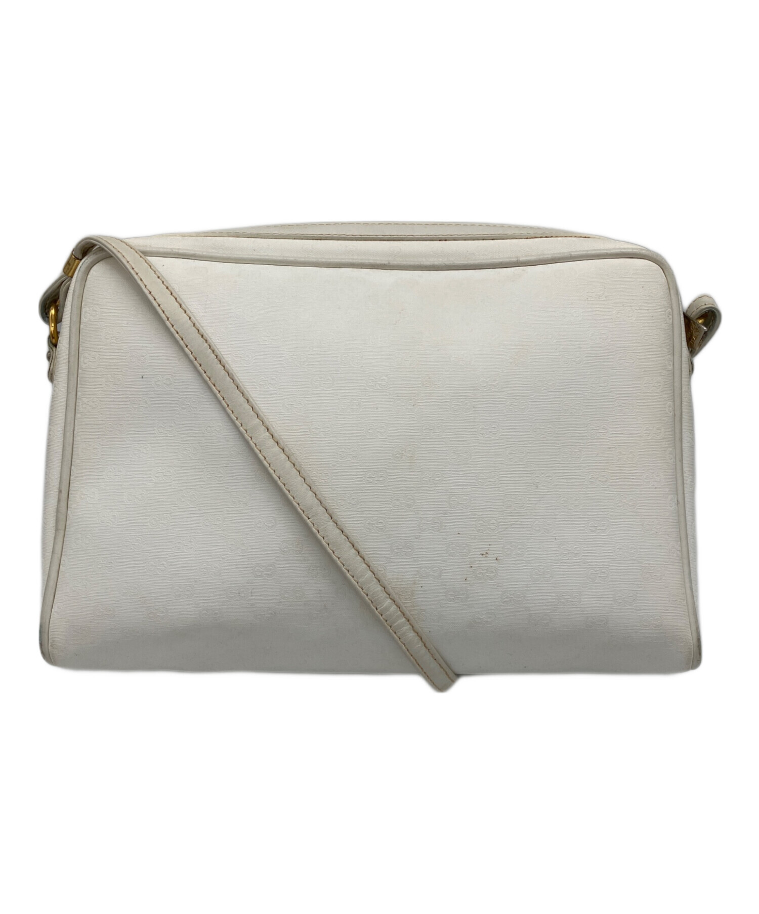 Gucci ホワイトショルダーバッグ 中古・古着通販】GUCCI (グッチ) ヴィンテージGGPVCショルダーバッグ