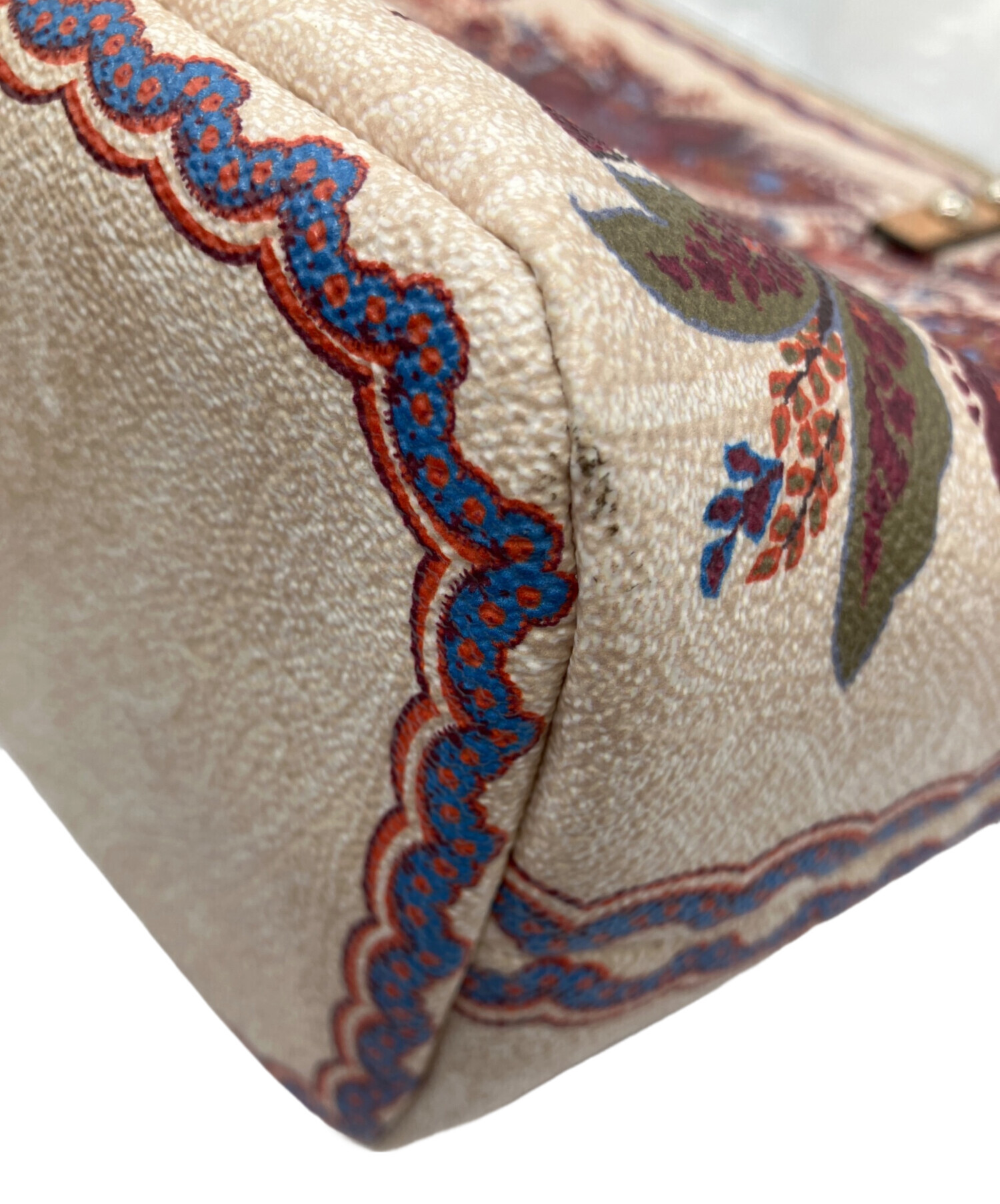 中古・古着通販】ETRO (エトロ) 花柄トートバッグ ベージュ×ボルドー