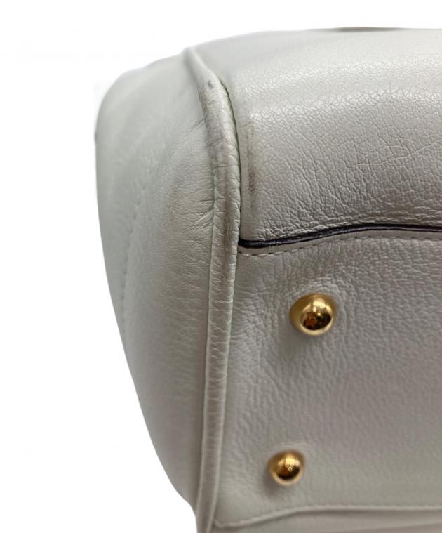 LOEWE ヘリテージ レザー トートバッグ ハンドバッグ レディース ホワイト 中古・古着通販】LOEWE (ロエベ) ヘリテージレザートートバッグ