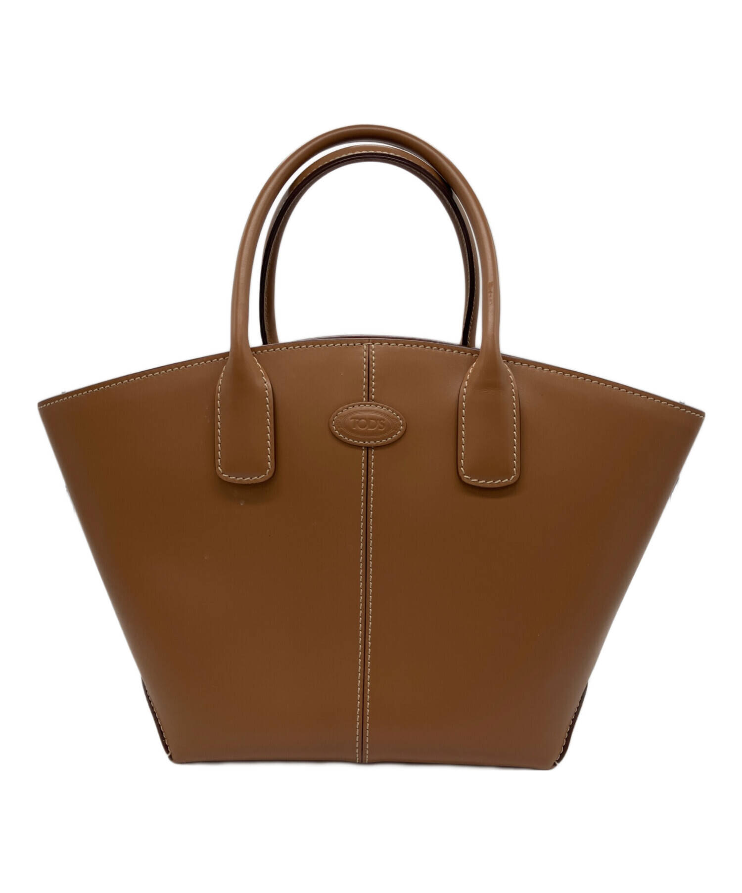 美品■トッズ ハンドバッグ 2way エンボスロゴ レザー ダークブラウン 袋付 中古・古着通販】TOD'S (トッズ) 舟型レザーハンドバッグ ブラウン