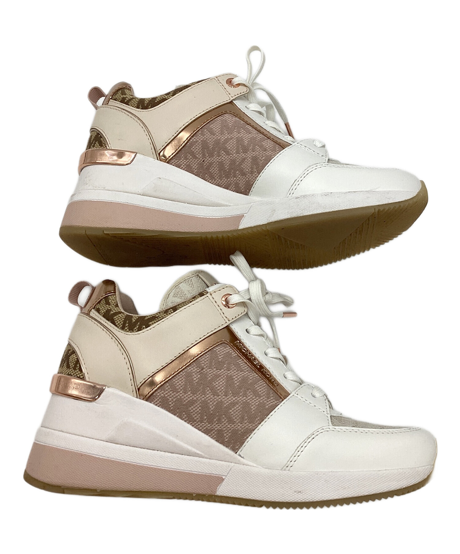 【新品未開封】マイケル・コース☆MICHAEL KORS☆白シグネチャー×ピンク 中古・古着通販】MICHAEL KORS (マイケル・コース) スニーカー ピンク