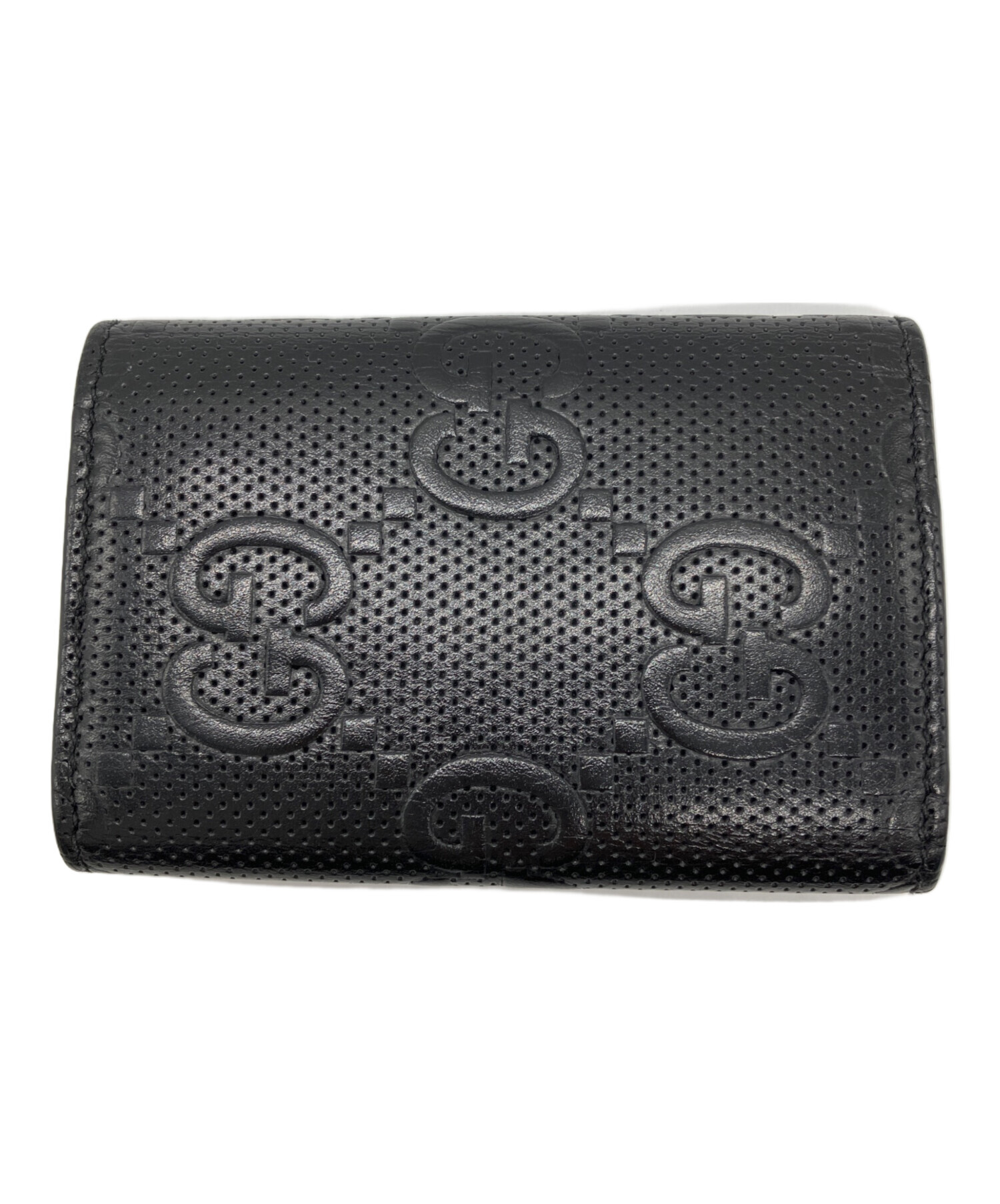 中古・古着通販】GUCCI (グッチ) エンボスジャンボキーケース ブラック