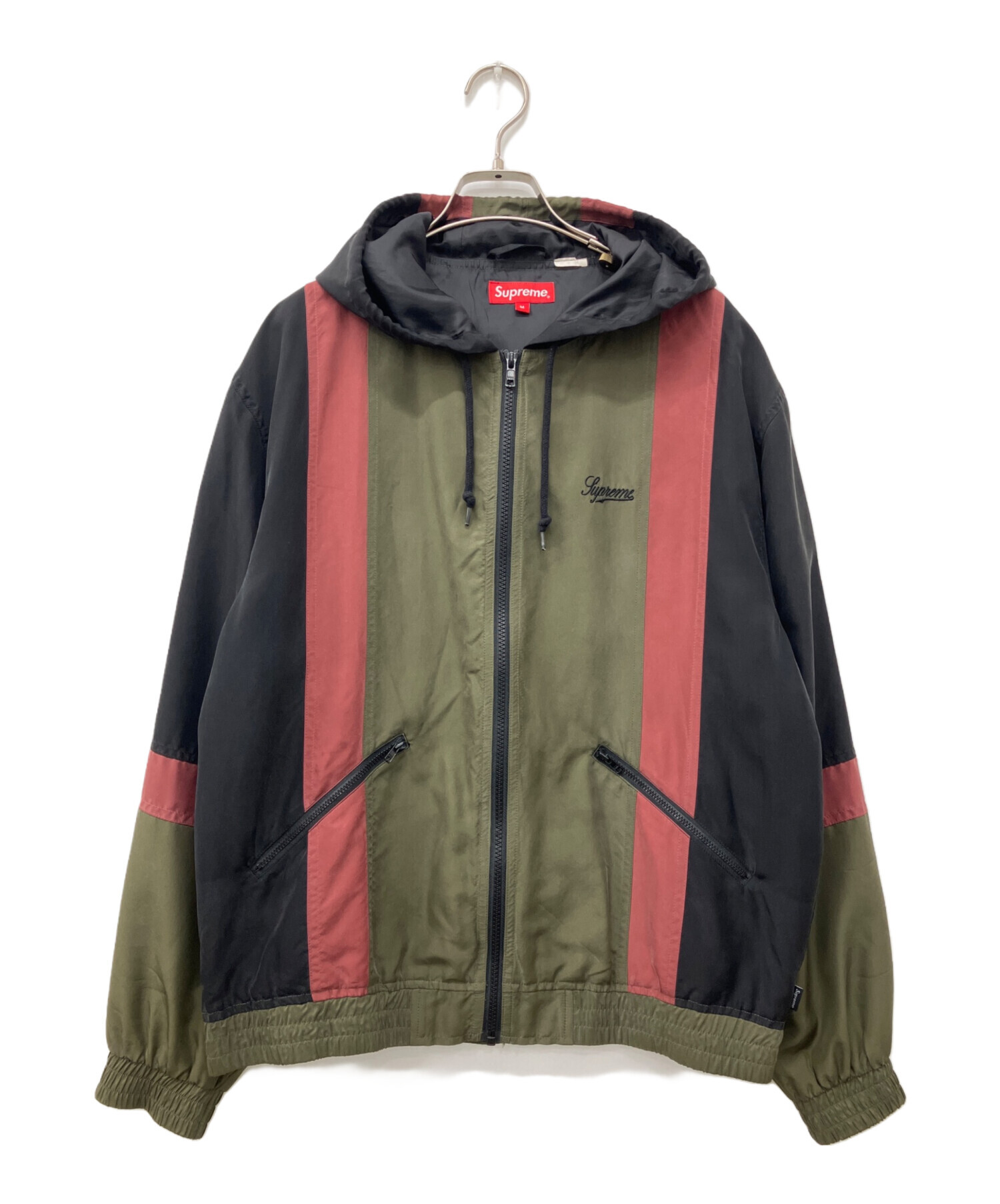 シュプリーム サイズ:L  17SS  Silk Hooded Jacket シルクフードブルゾン 中古 BS99 中古・古着通販】SUPREME (シュプリーム) Silk Hooded Jacket グリーン