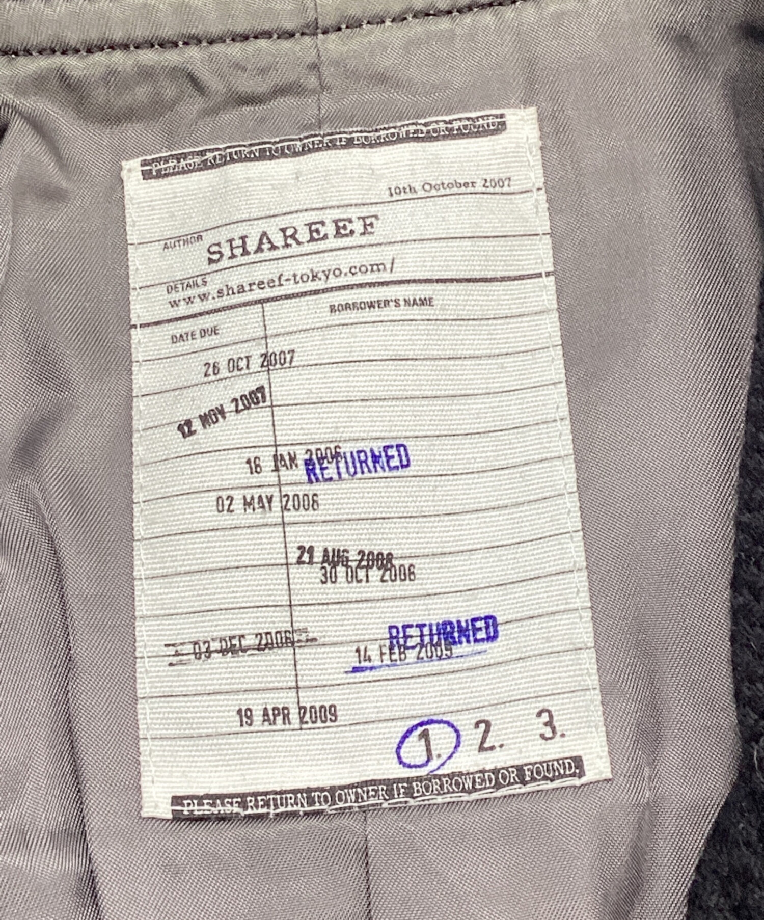中古・古着通販】SHAREEF (シャリーフ) ダブルライダースジャケット