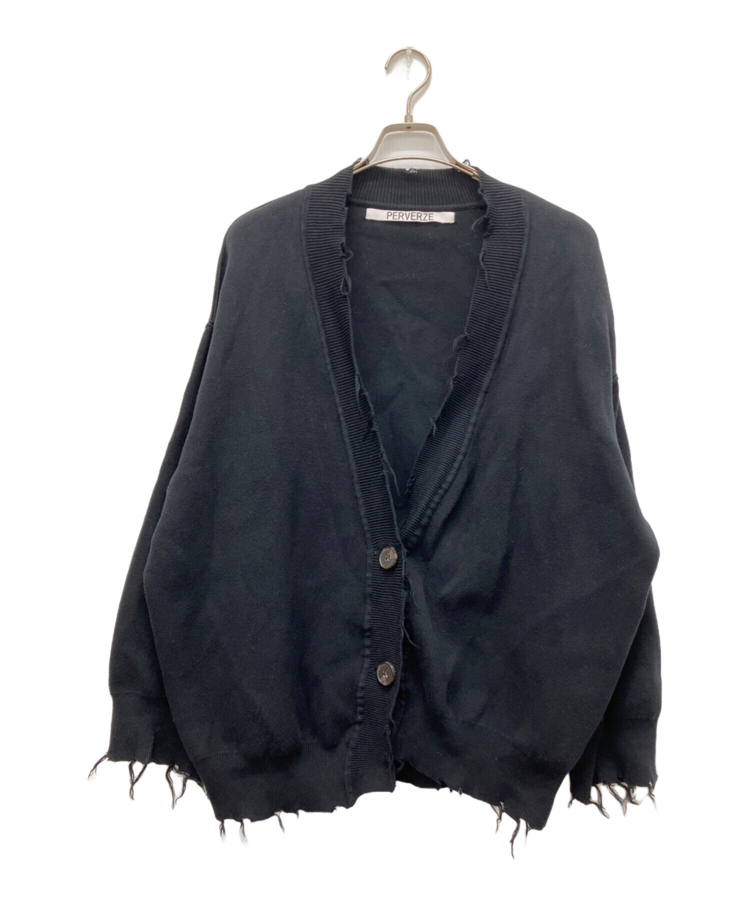 中古・古着通販】PERVERZE (パーバーズ) Crash short Knit ブラック