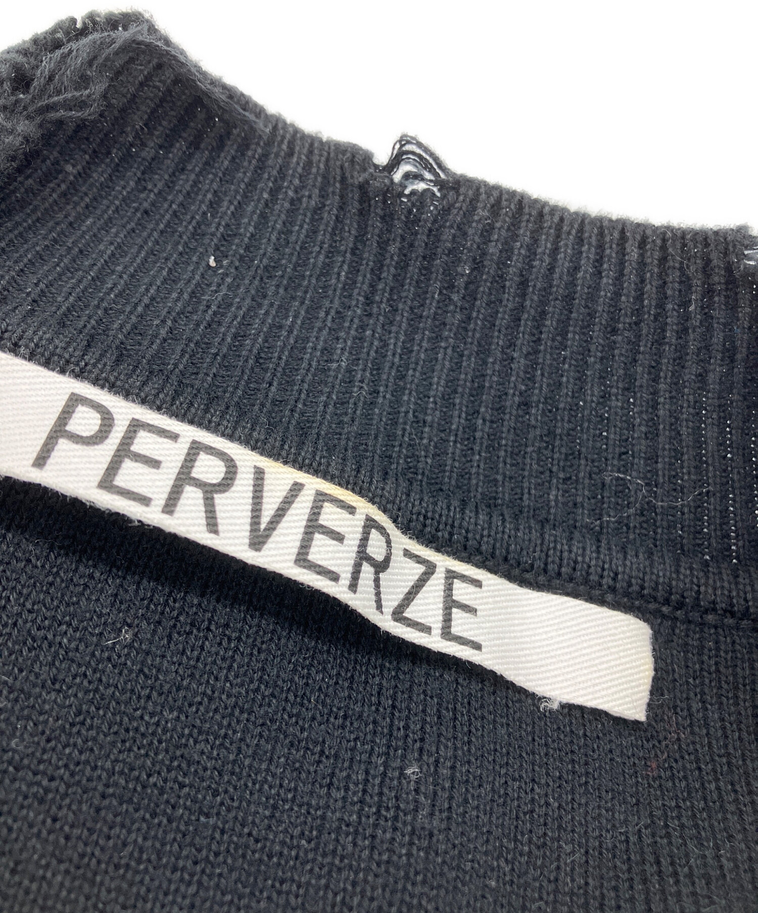 中古・古着通販】PERVERZE (パーバーズ) Crash short Knit ブラック
