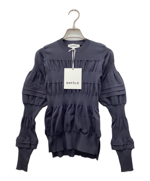 【ENFOLD】24AW　新品タグ付き　ＢＵＭＰＹ　ＰＵＬＬＯＶＥＲ　38グレー 中古・古着通販】ENFOLD (エンフォルド) BUMPY PULLOVER ネイビー
