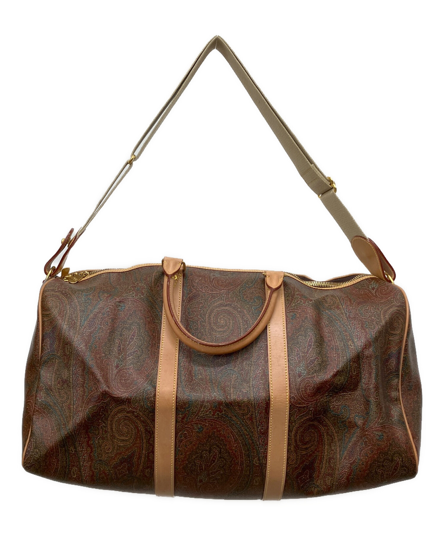 中古・古着通販】ETRO (エトロ) ペイズリー柄ボストンバッグ ブラウン