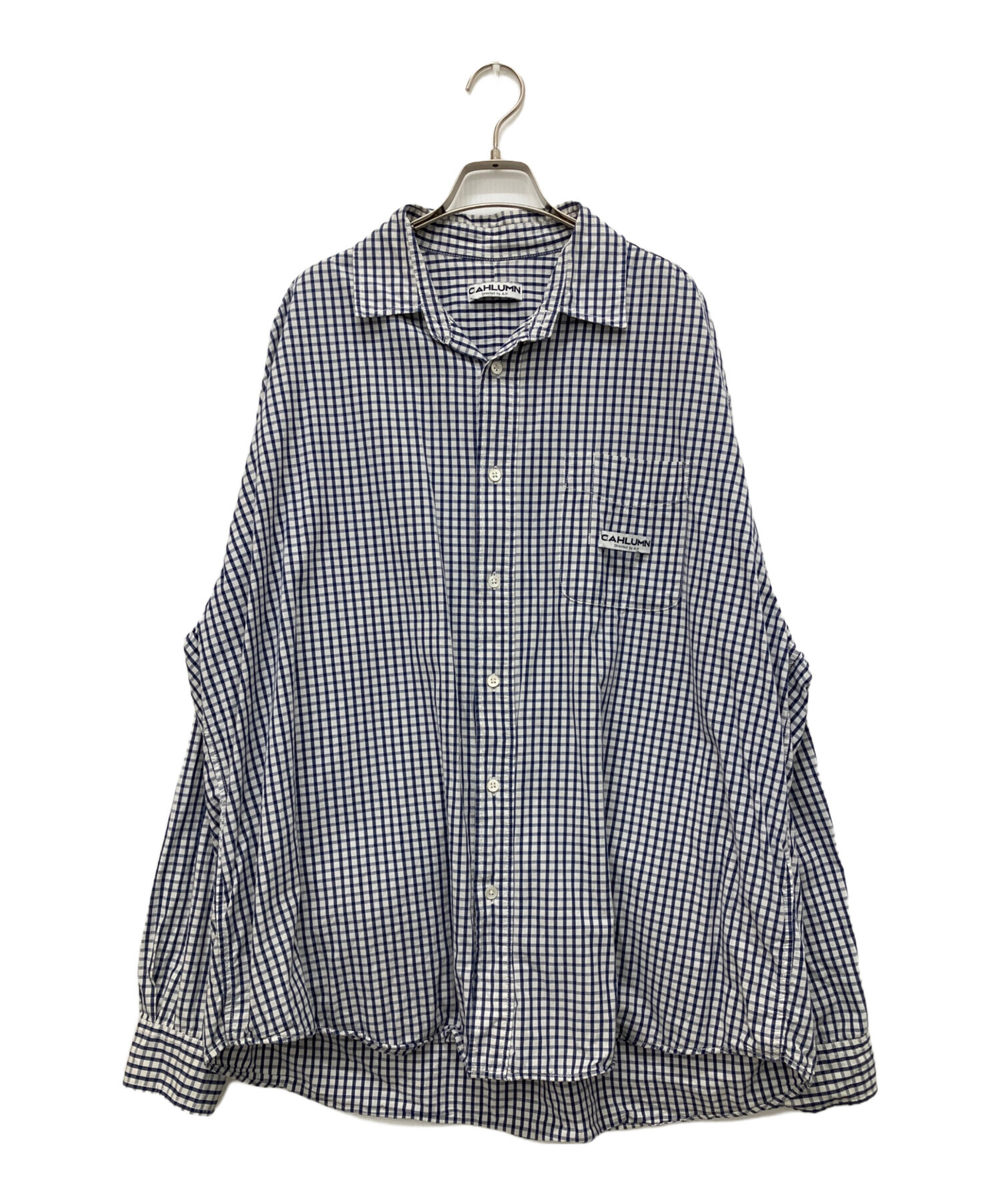中古・古着通販】CAHLUMN (カウラム) ギンガムチェックシャツ ネイビー
