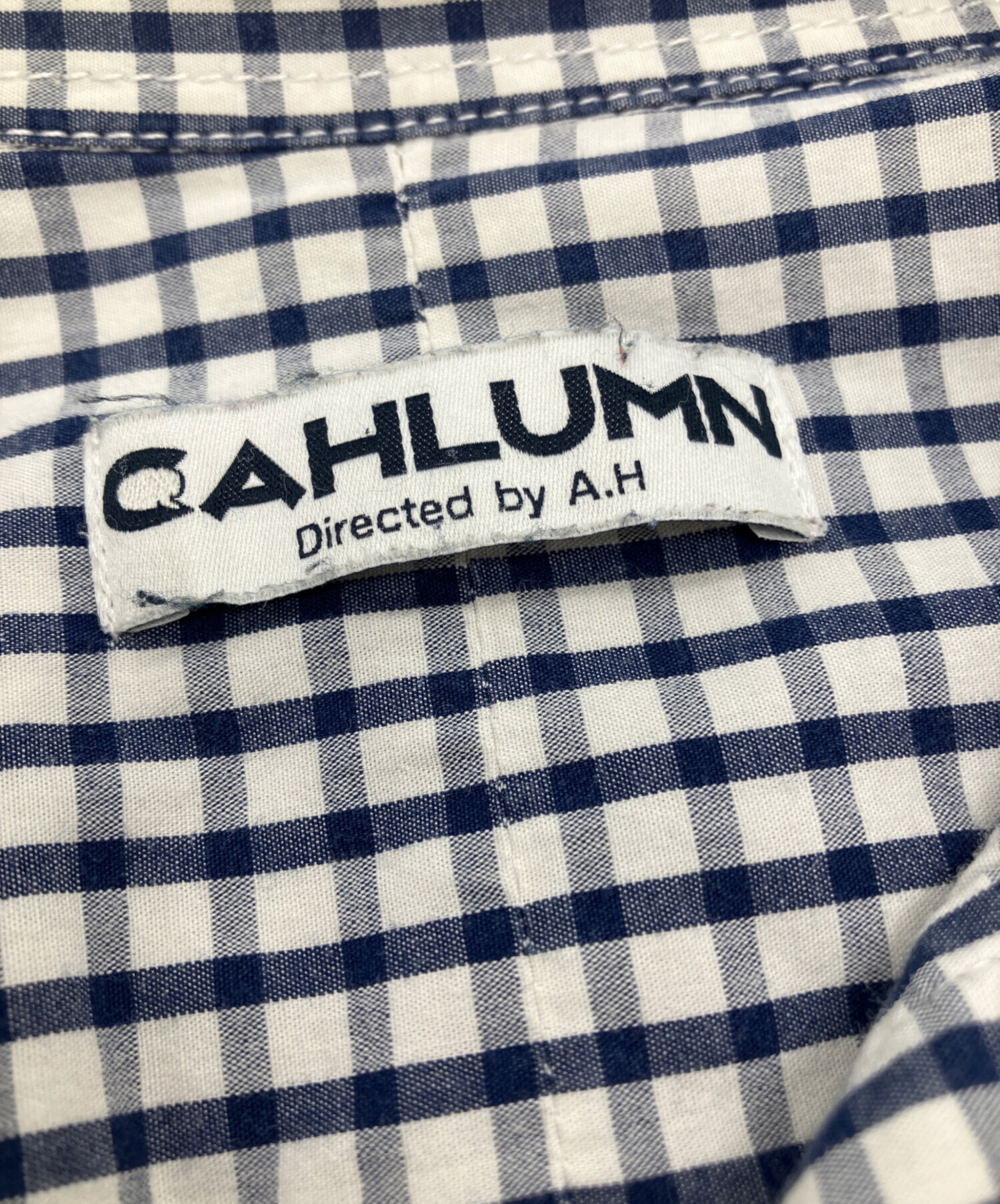 中古・古着通販】CAHLUMN (カウラム) ギンガムチェックシャツ ネイビー 中古・古着通販】CAHLUMN (カウラム) ギンガムチェックシャツ ネイビー