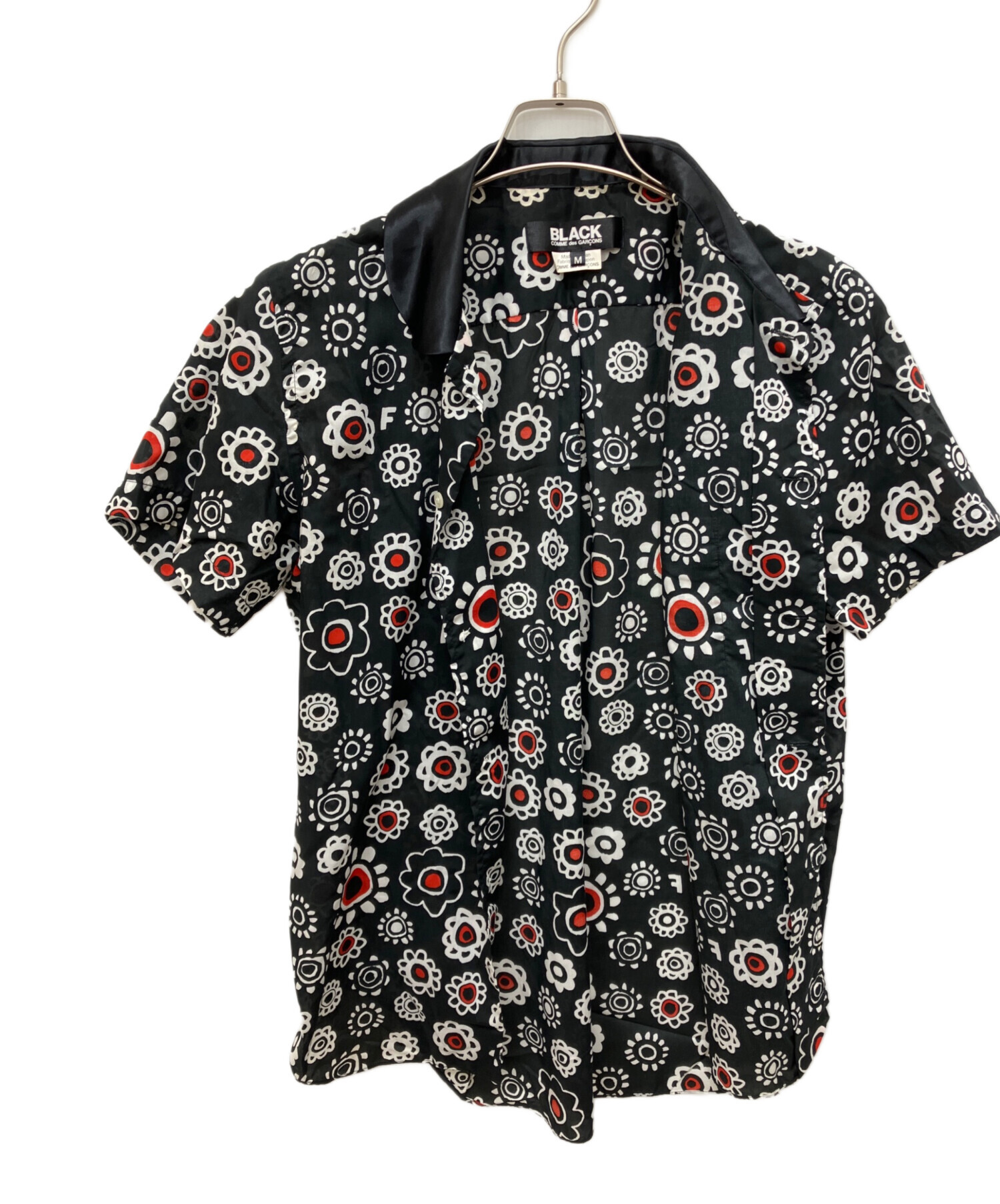 90s〜00s コムデギャルソンシャツ　半袖シャツ　花柄　黒　グレー 中古・古着通販】BLACK COMME des GARCONS (ブラックコムデギャルソン