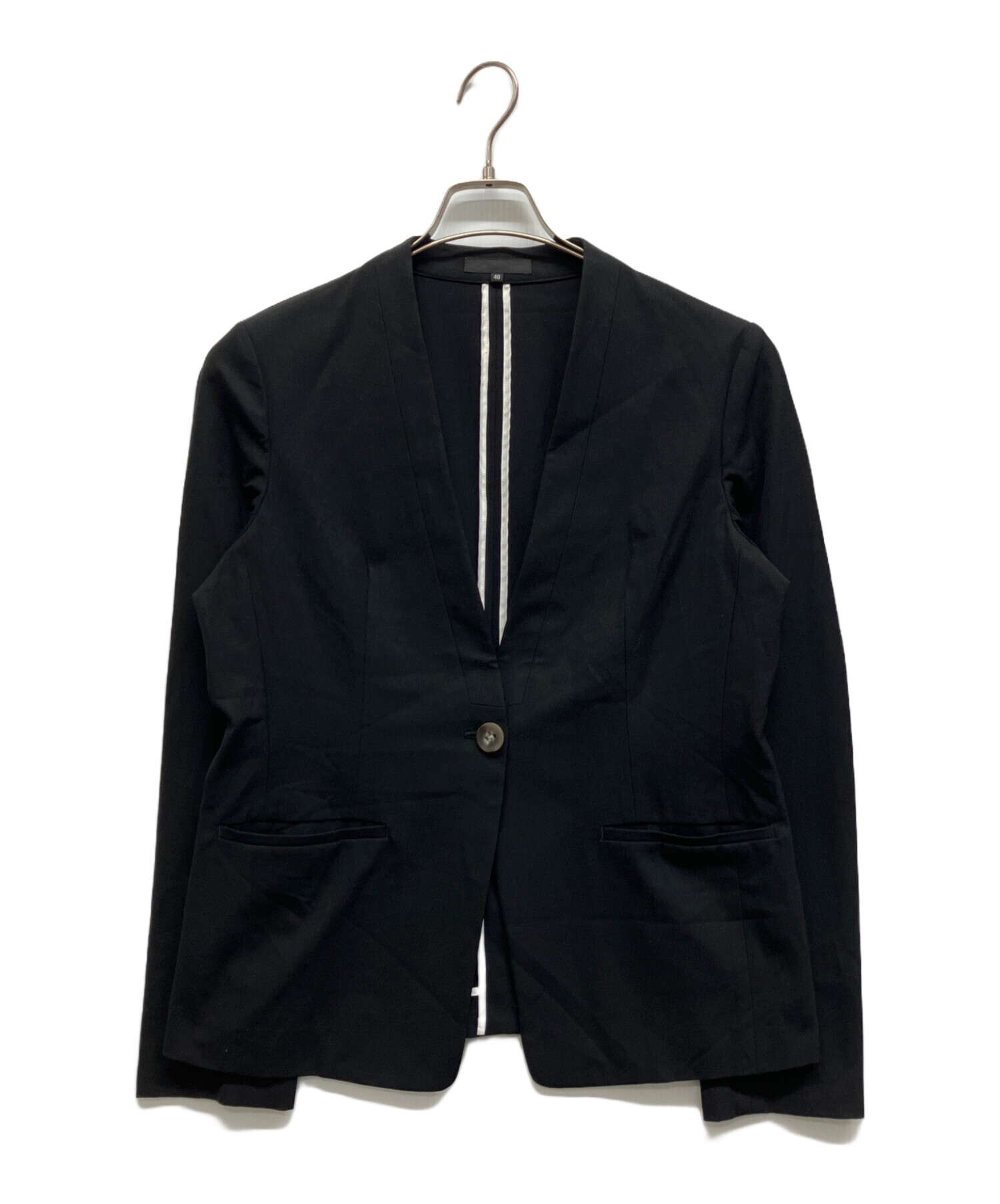 ICB - 美品 ICB Composite Ox ノーカラー ジャケット ブラック 11 中古・古着通販】icB (アイシービー) Composite Oxノーカラー