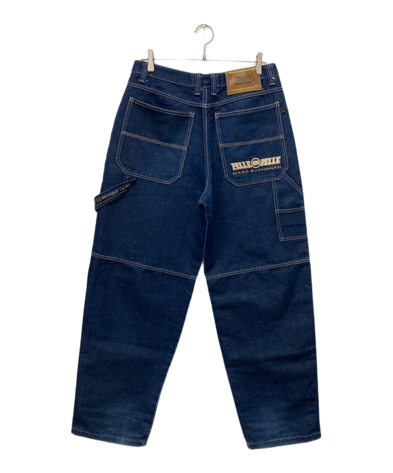 PELLE PELLE ペレペレ ダークブルー デニムパンツ 中古・古着通販】pellepelle (ペレペレ) ペインターデニムパンツ