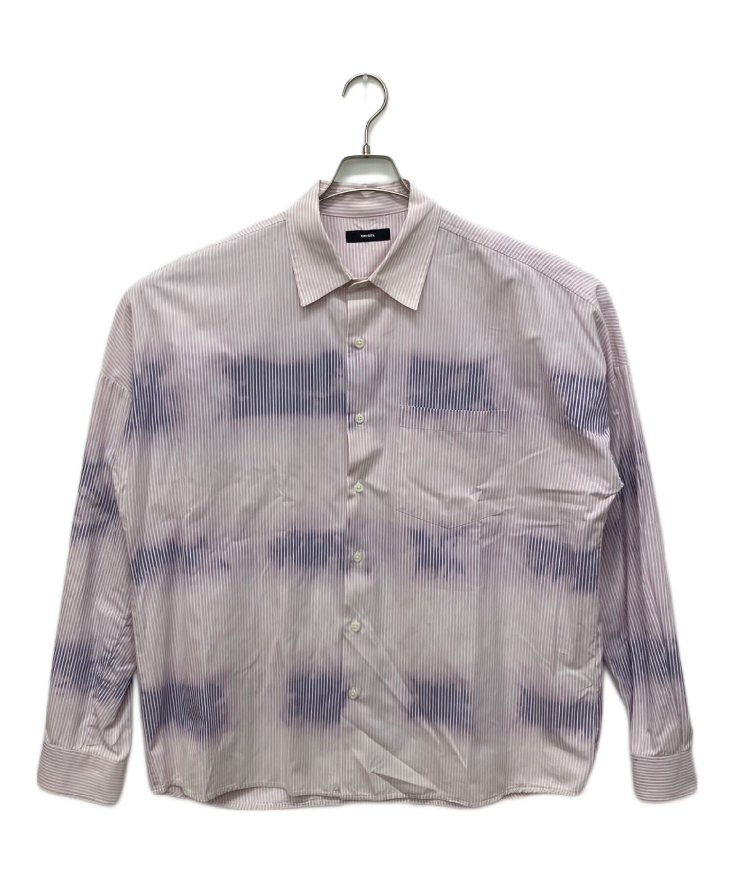 DIESEL ストライプ　オーバーサイズシャツ ストライプシャツ 中古・古着通販】DIESEL (ディーゼル) オーバーダイストライプシャツ