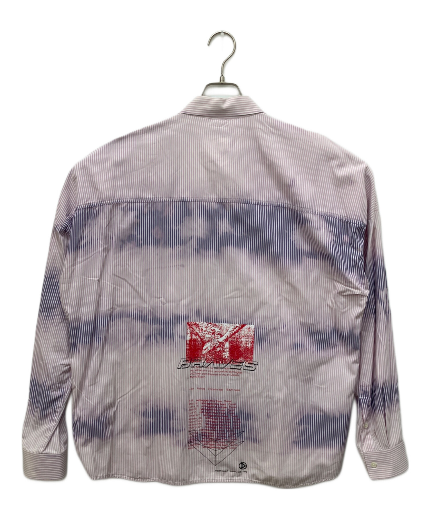 中古・古着通販】DIESEL (ディーゼル) オーバーダイストライプシャツ