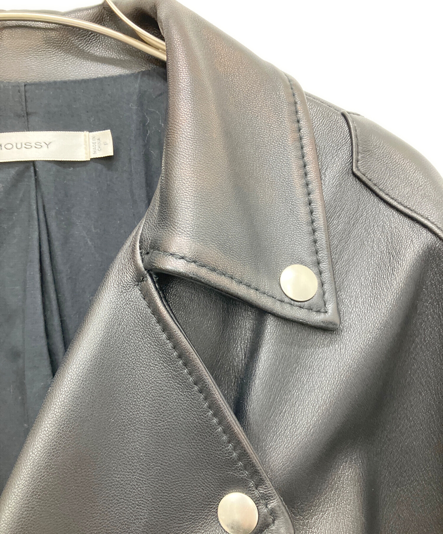 中古・古着通販】moussy (マウジー) LEATHER OVER RIDERS JACKET