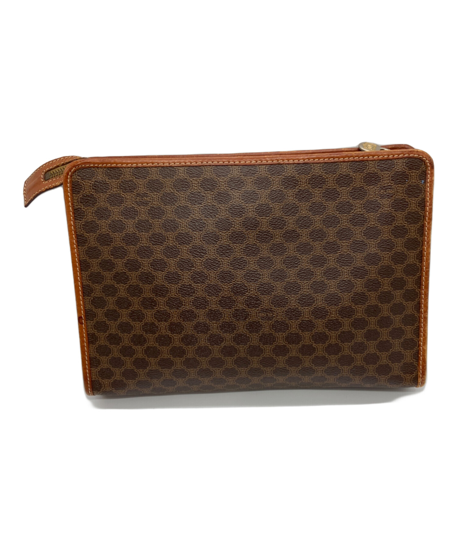 中古・古着通販】CELINE (セリーヌ) マカダムクラッチバッグ ブラウン